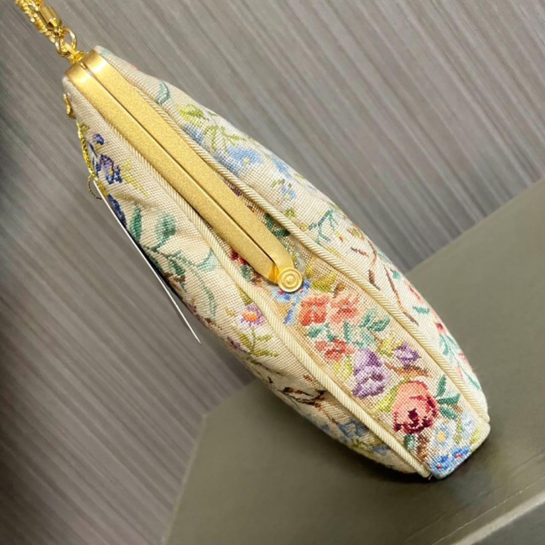 新品・プチポワン・久家道子・花柄刺繍・ゴブラン・パーティーバッグ・ハンドバック