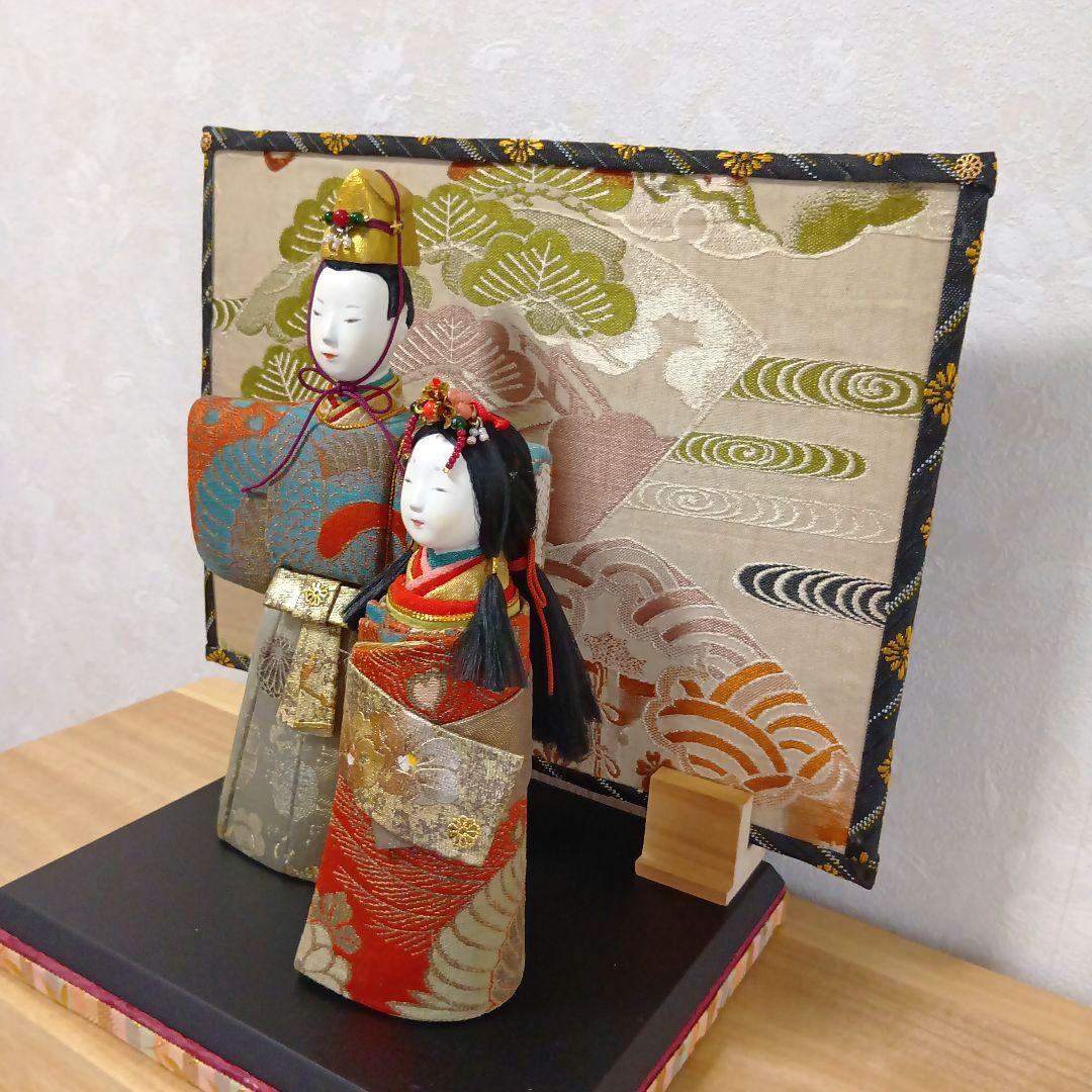雛人形 立ち雛 お雛様 ハンドメイド 手作り 古布 縮緬