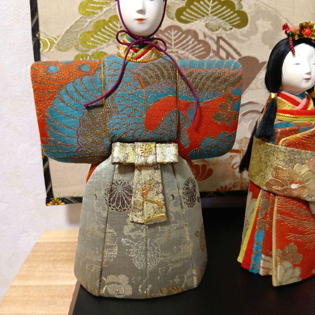 雛人形 立ち雛 お雛様 ハンドメイド 手作り 古布 縮緬