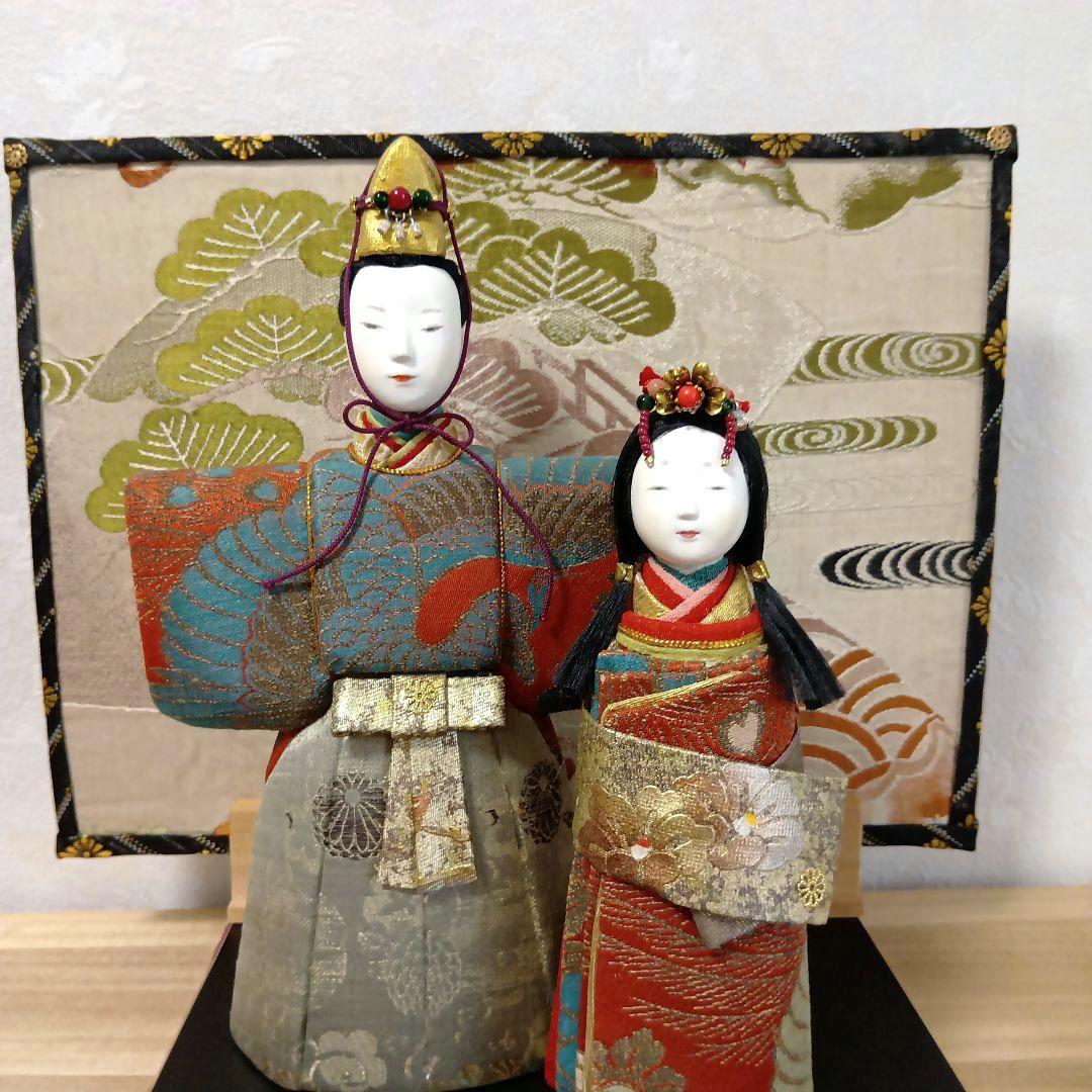 雛人形 立ち雛 お雛様 ハンドメイド 手作り 古布 縮緬
