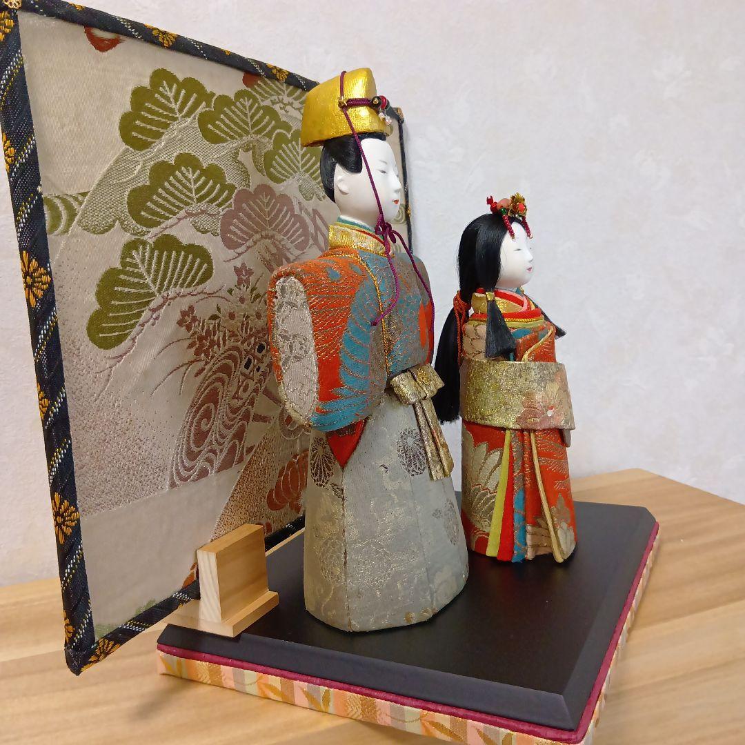 雛人形 立ち雛 お雛様 ハンドメイド 手作り 古布 縮緬