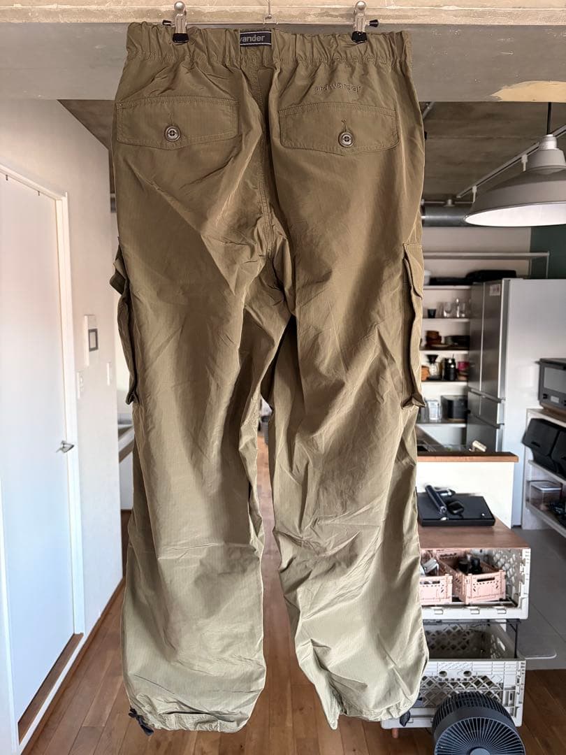 and Wander アンドワンダー オーバーサイズカーゴパンツ L