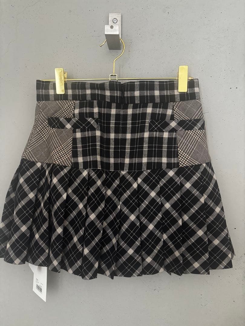 スカート Coco check pleats skirt M