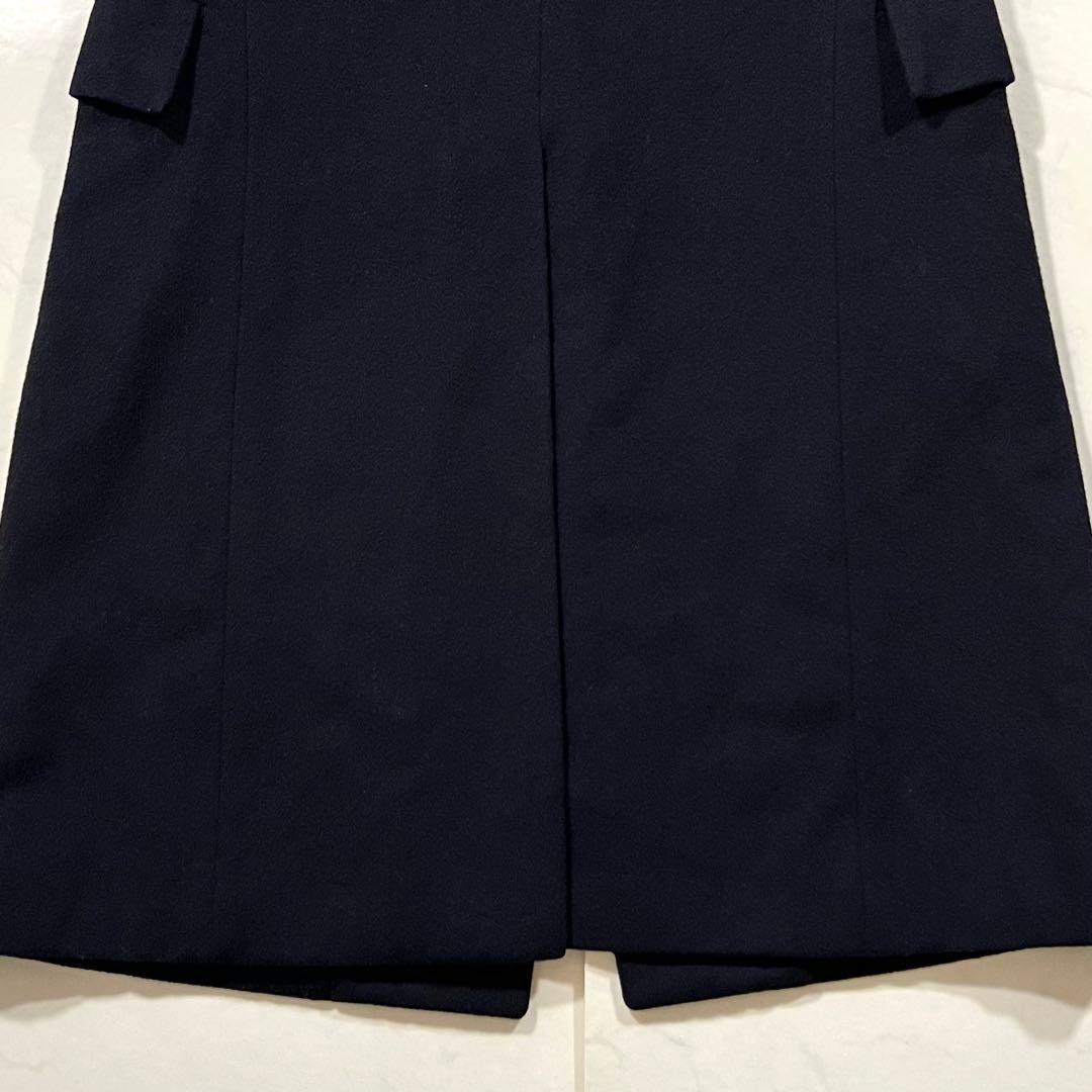 ラルフローレン チェスターコート ロング ネイビー ウール 比翼ボタン M相当