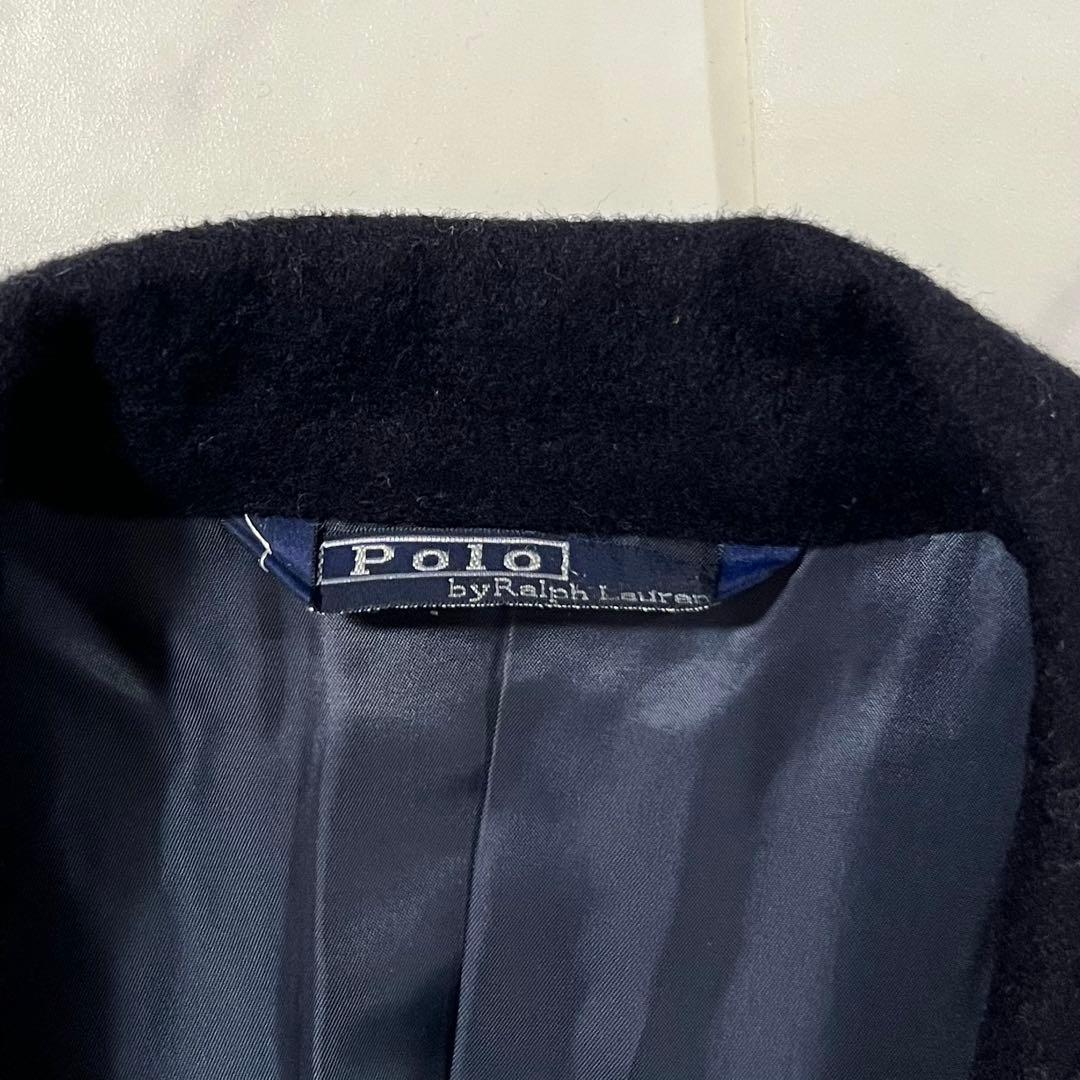ラルフローレン チェスターコート ロング ネイビー ウール 比翼ボタン M相当