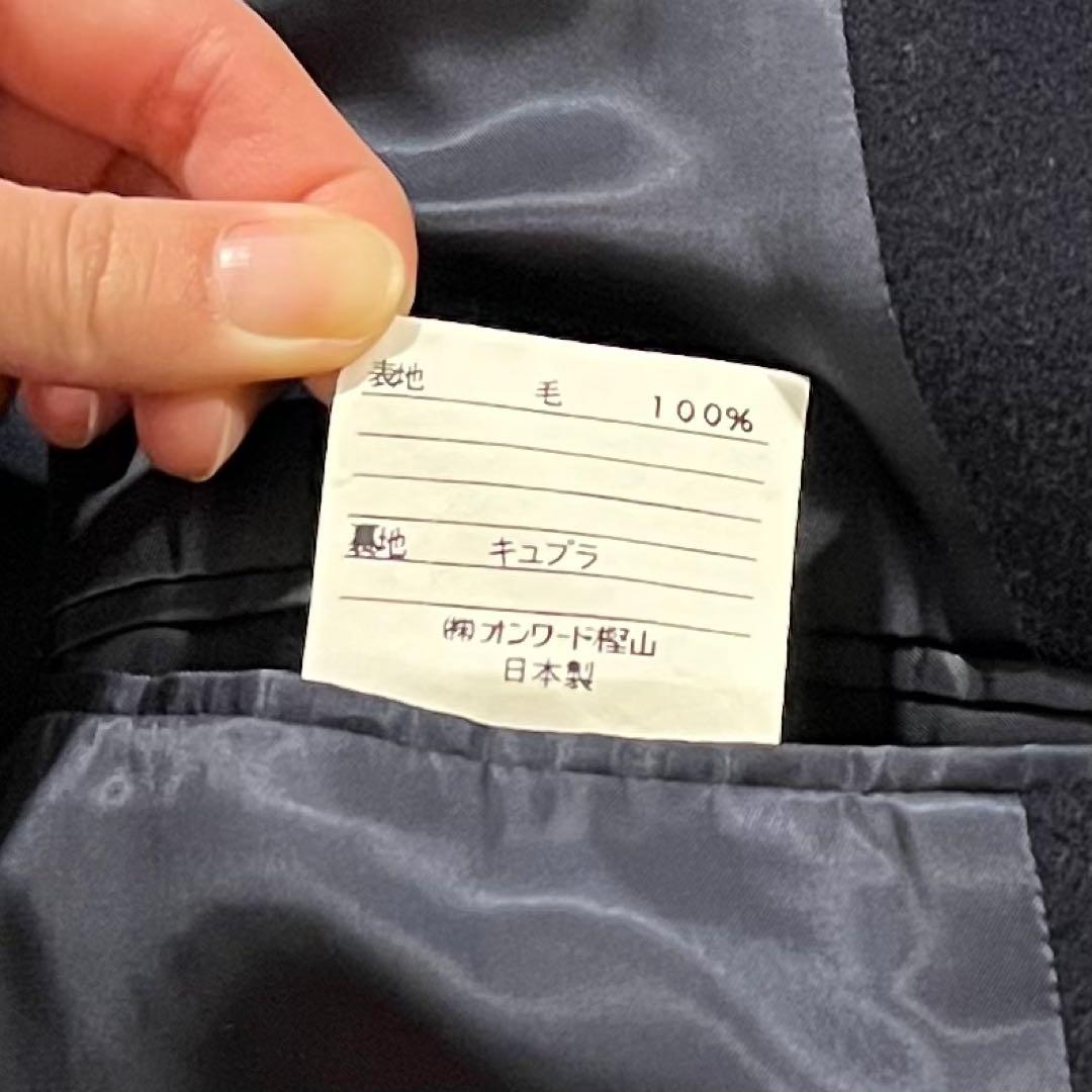 ラルフローレン チェスターコート ロング ネイビー ウール 比翼ボタン M相当