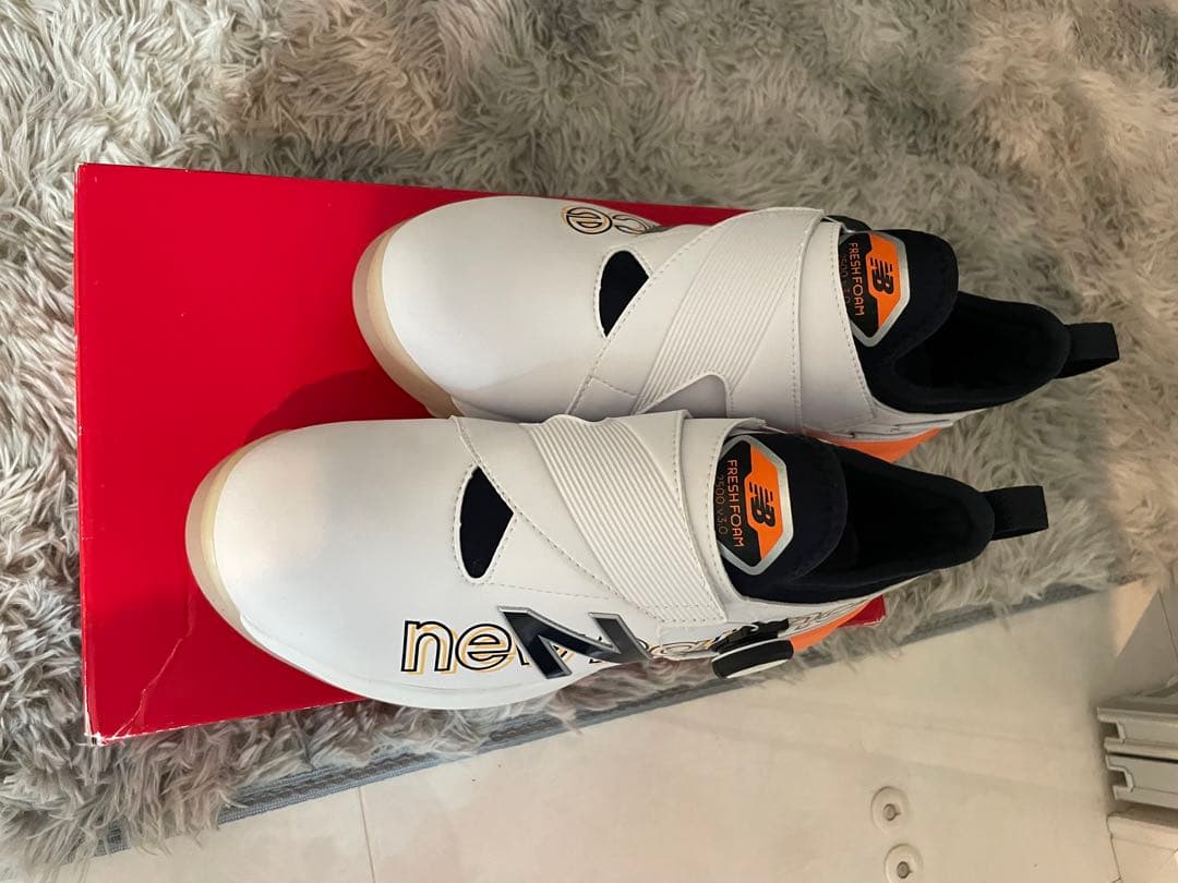 New Balance BOA ゴルフシューズ ホワイト/オレンジ