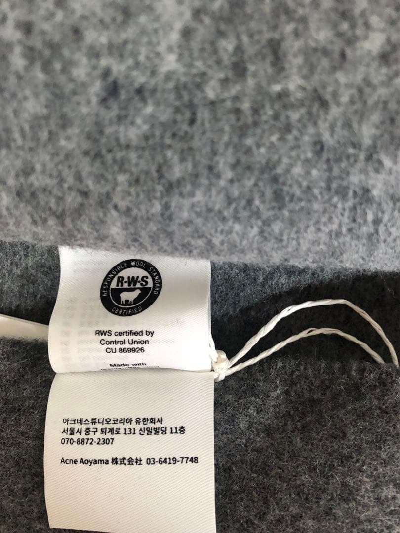 【新品未使用】ACNE STUDIOS200×70大判マフラー・ストール グレー