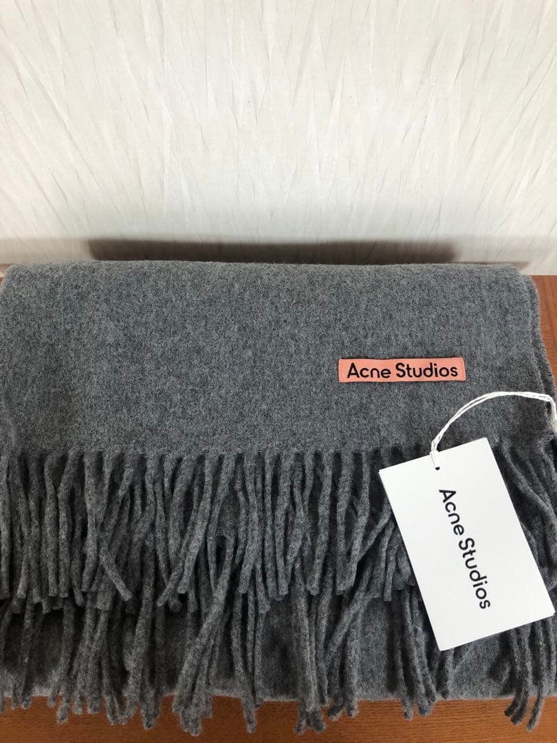 【新品未使用】ACNE STUDIOS200×70大判マフラー・ストール グレー