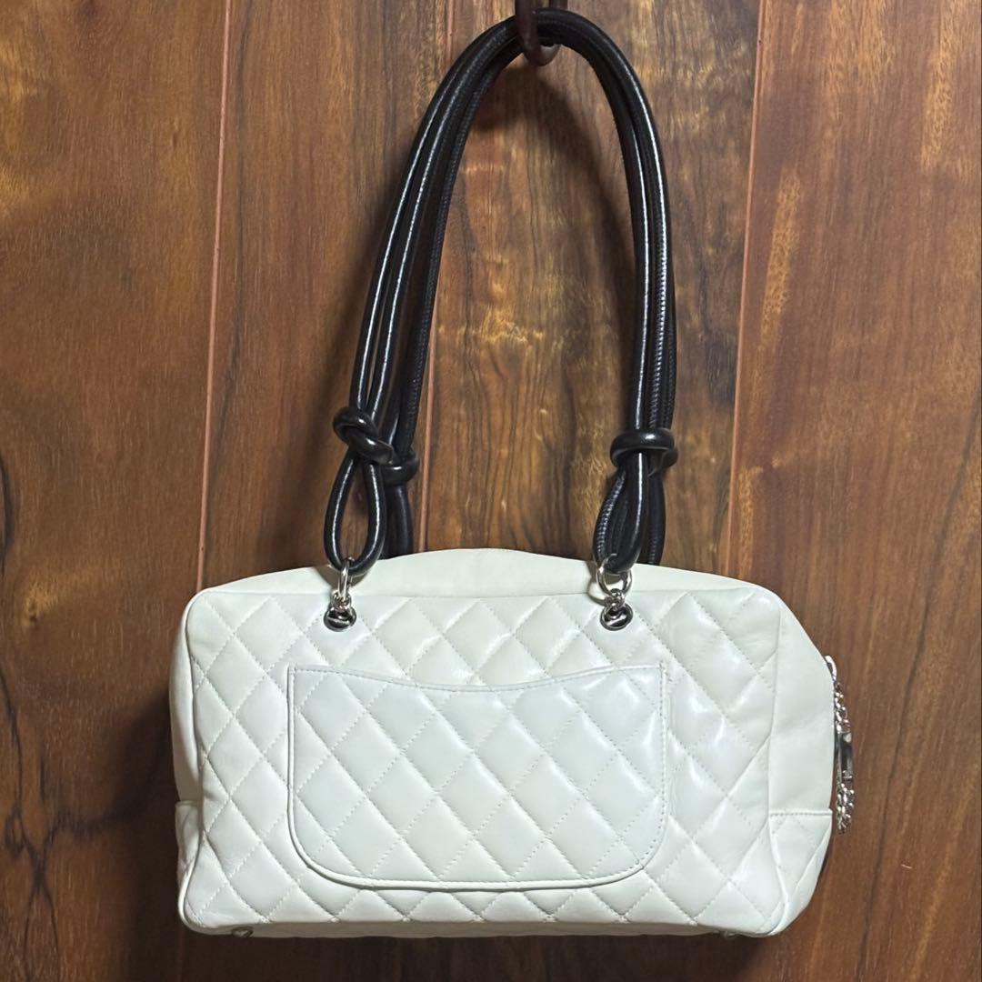 【専用】CHANEL シャネル カンボン ボーリング バッグ ホワイト【美品】