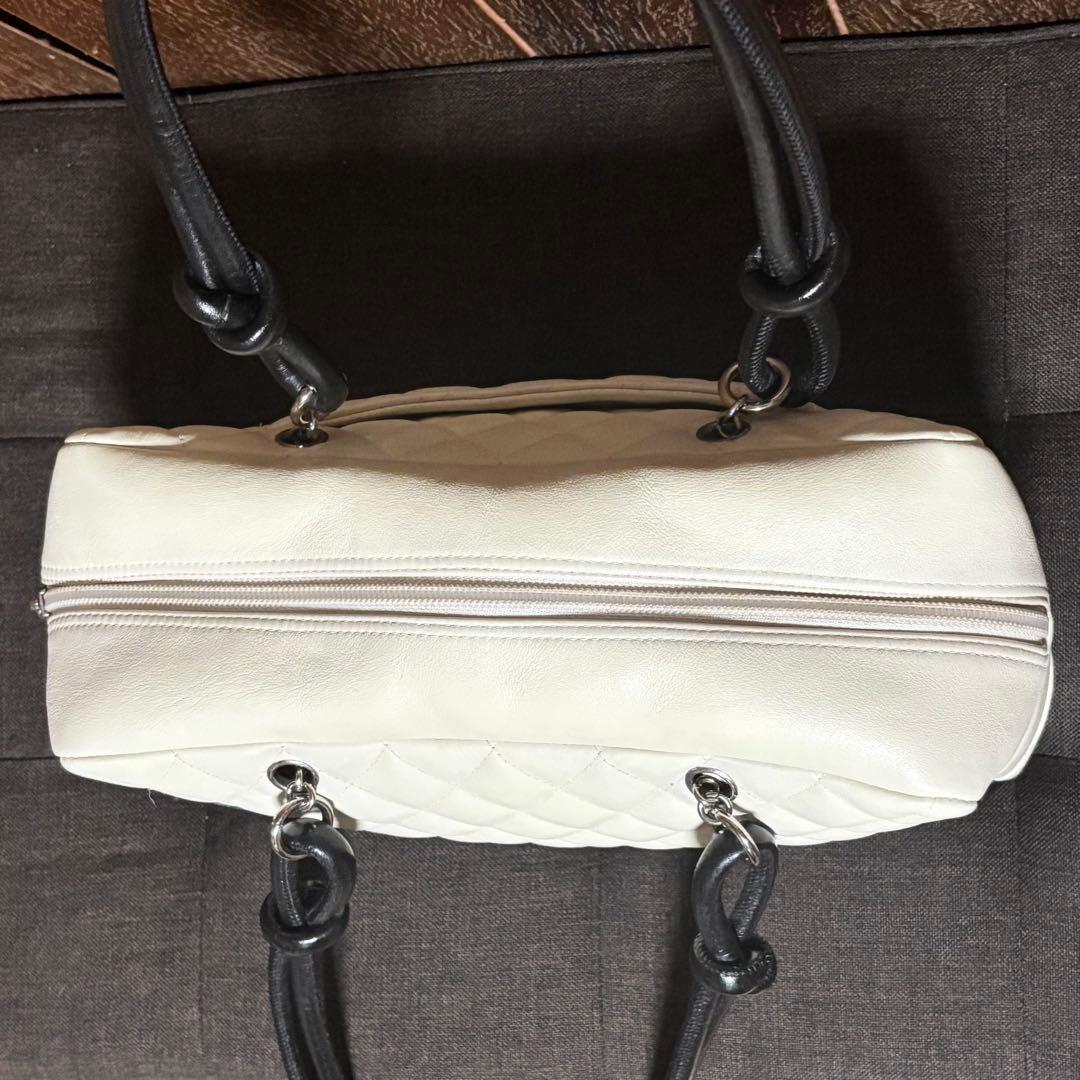 【専用】CHANEL シャネル カンボン ボーリング バッグ ホワイト【美品】