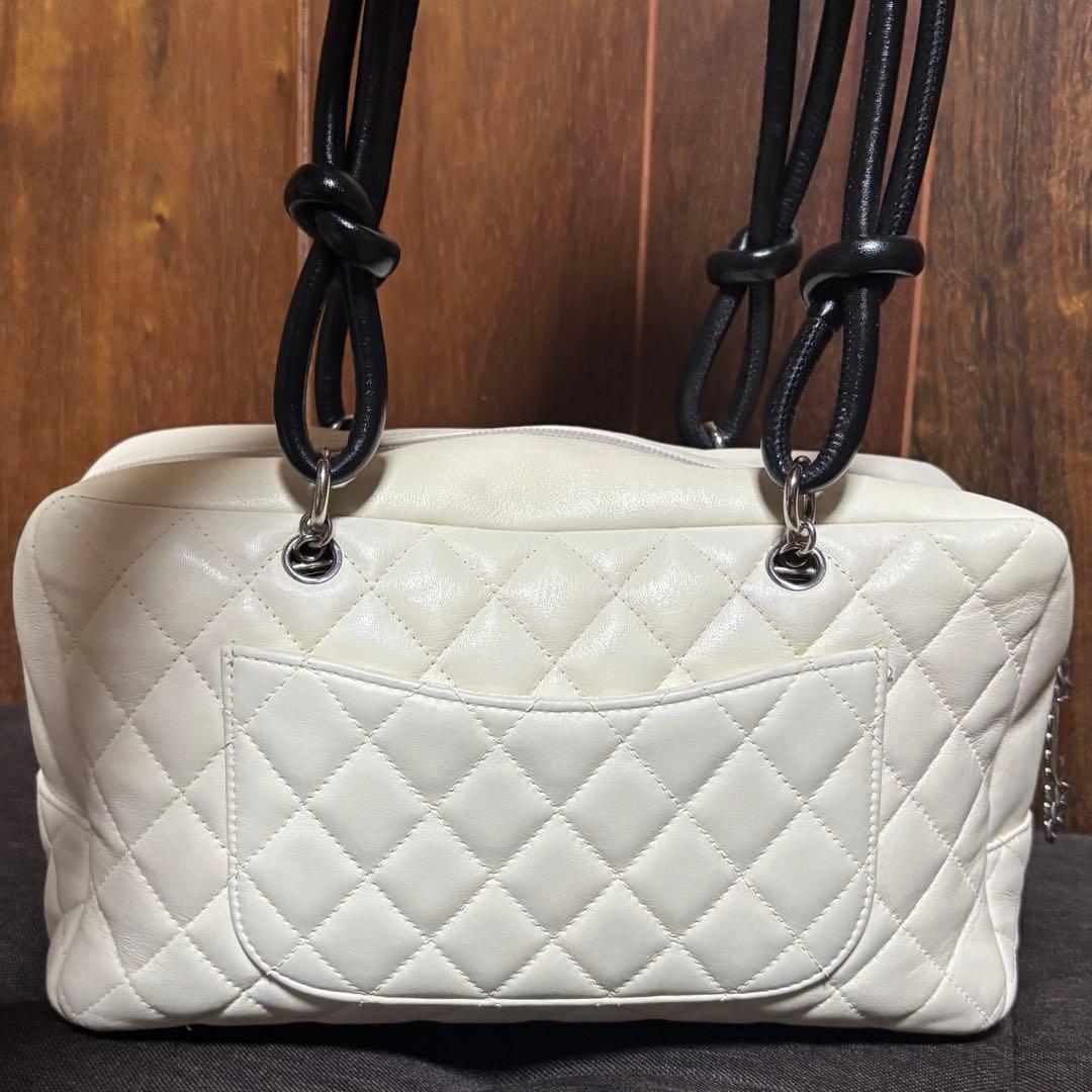 【専用】CHANEL シャネル カンボン ボーリング バッグ ホワイト【美品】