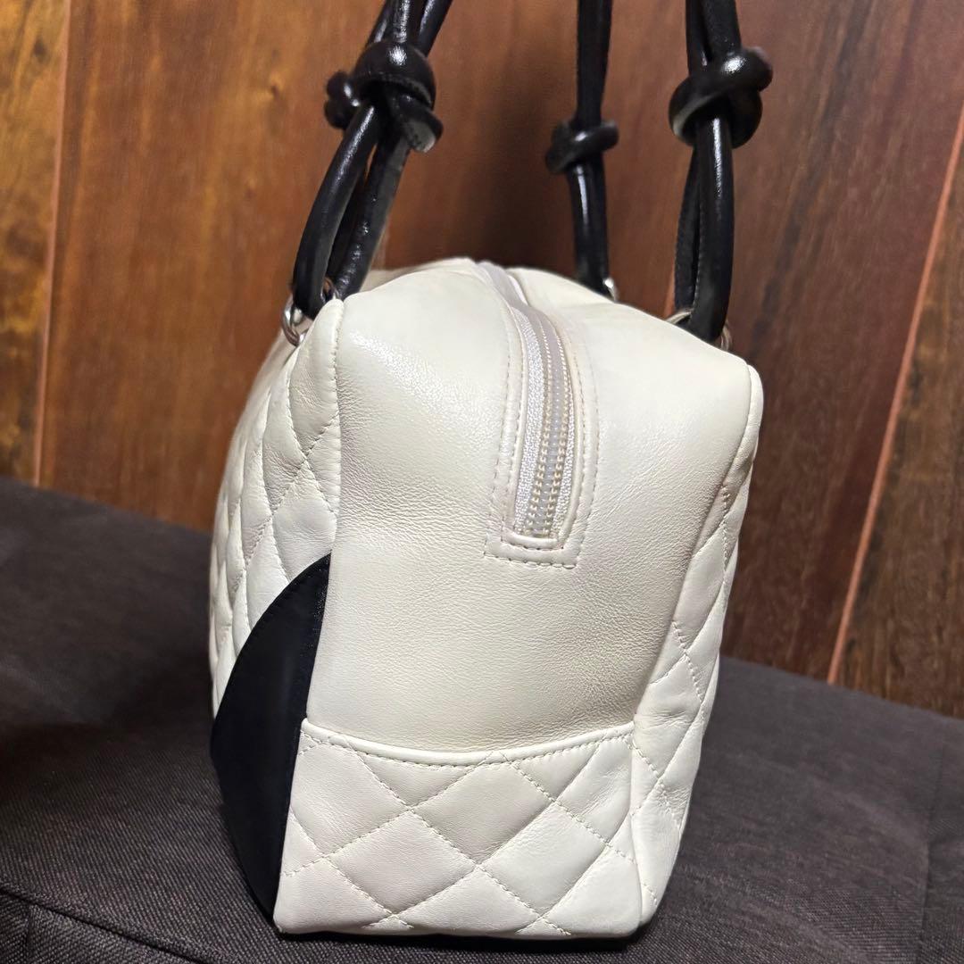 【専用】CHANEL シャネル カンボン ボーリング バッグ ホワイト【美品】