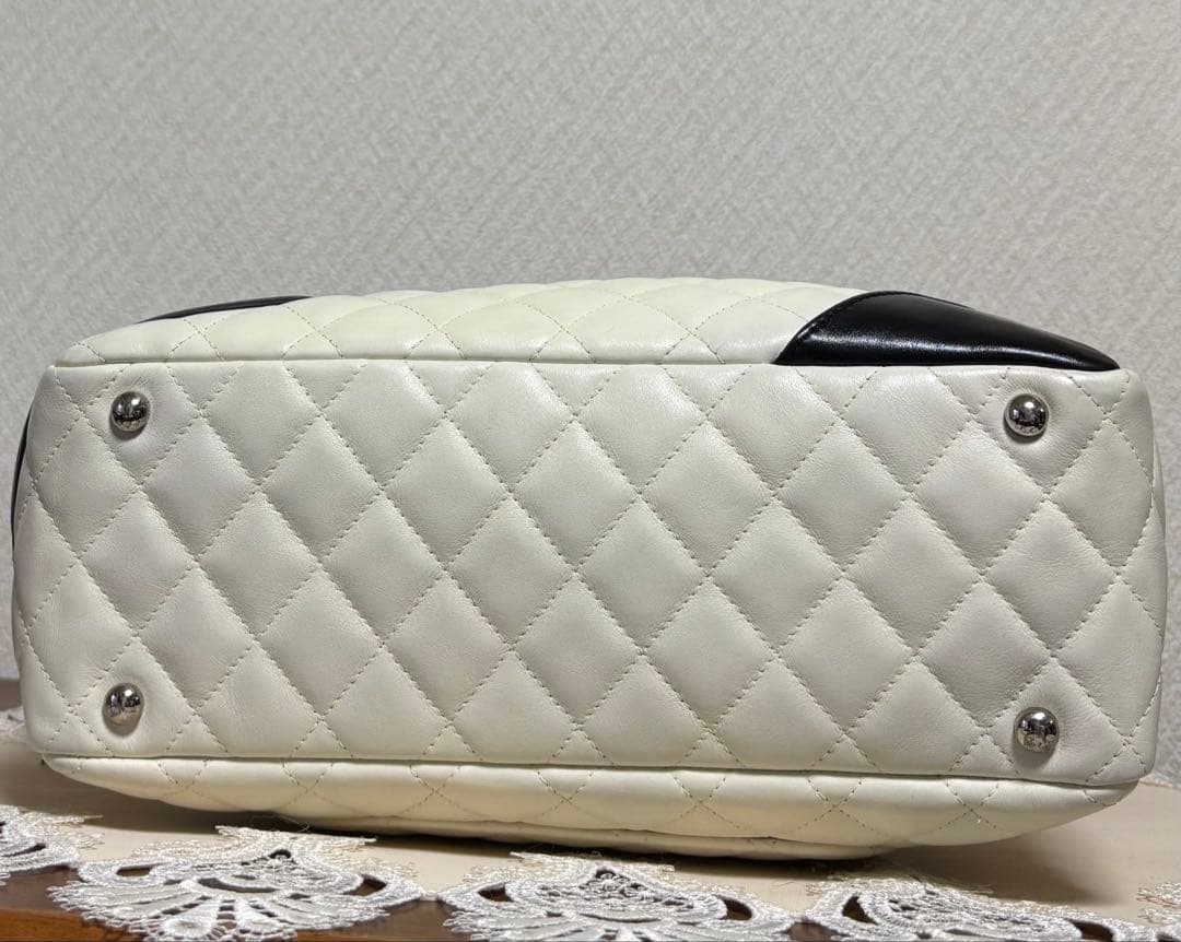 【専用】CHANEL シャネル カンボン ボーリング バッグ ホワイト【美品】