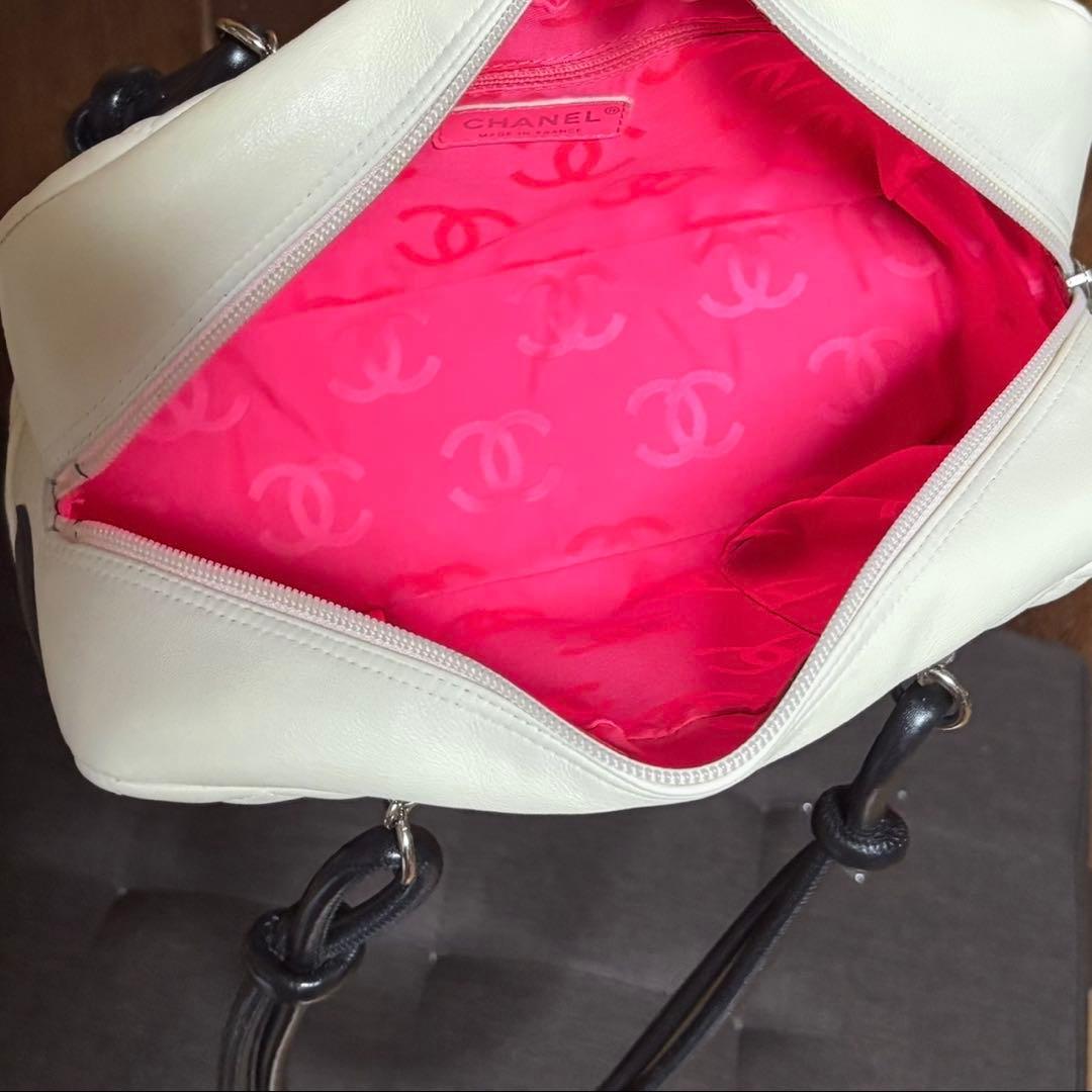 【専用】CHANEL シャネル カンボン ボーリング バッグ ホワイト【美品】