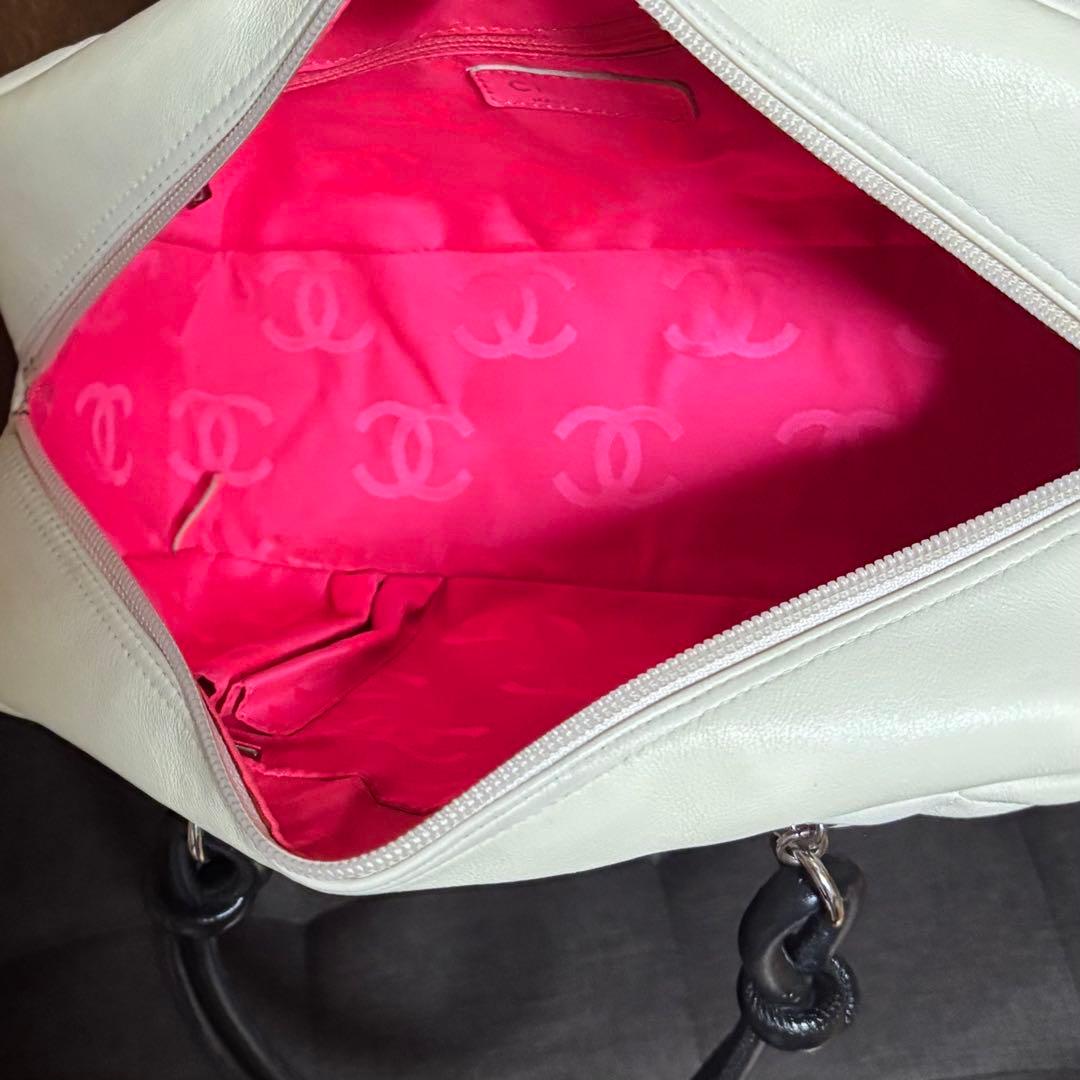 【専用】CHANEL シャネル カンボン ボーリング バッグ ホワイト【美品】