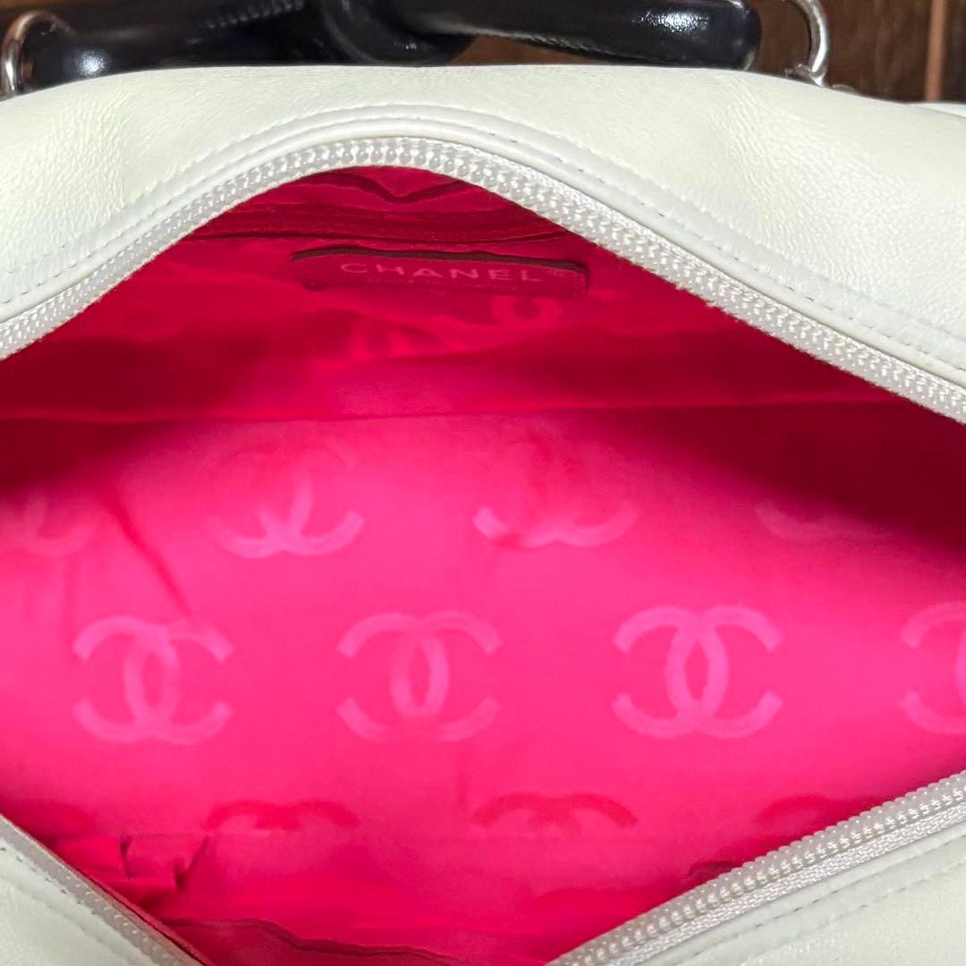 【専用】CHANEL シャネル カンボン ボーリング バッグ ホワイト【美品】
