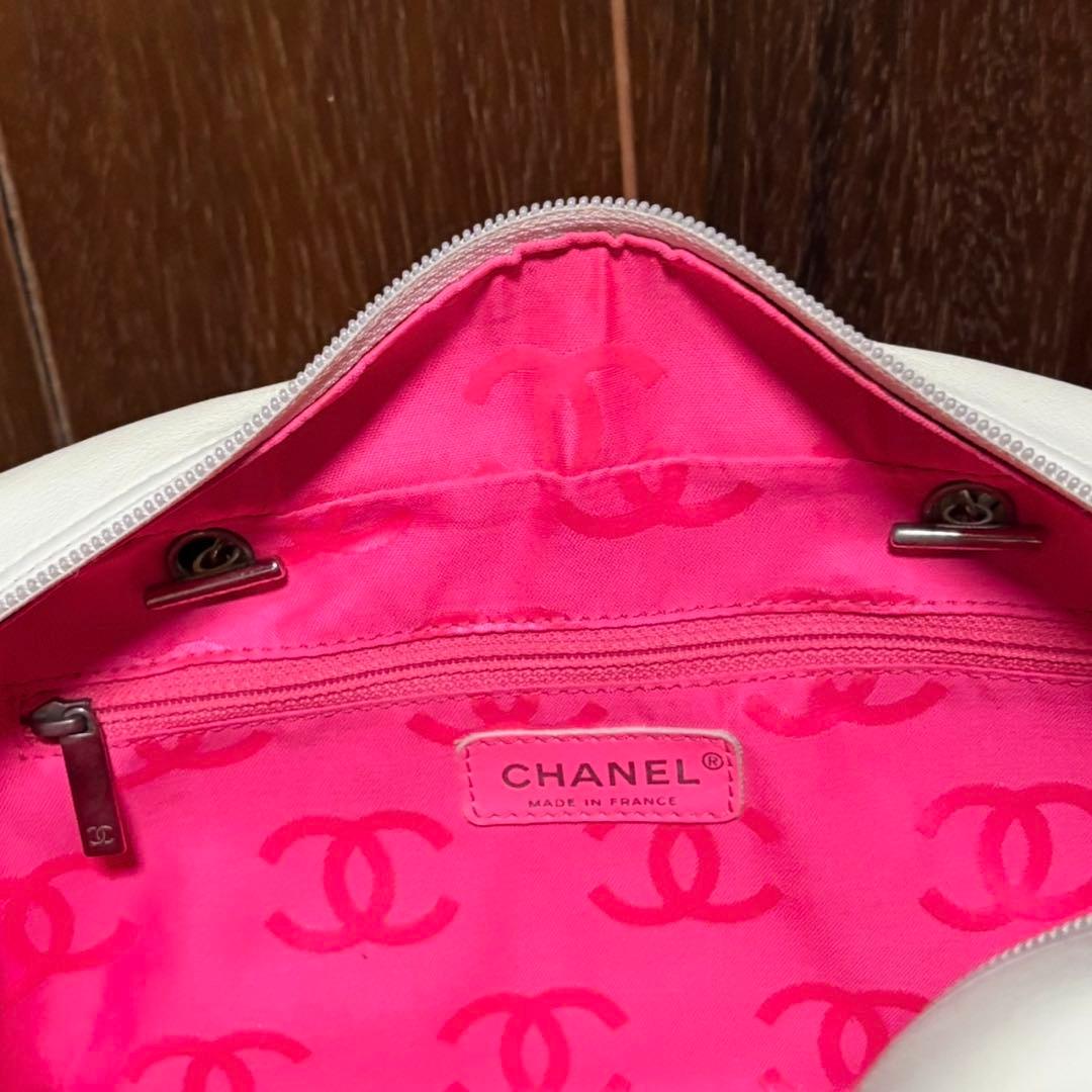 【専用】CHANEL シャネル カンボン ボーリング バッグ ホワイト【美品】