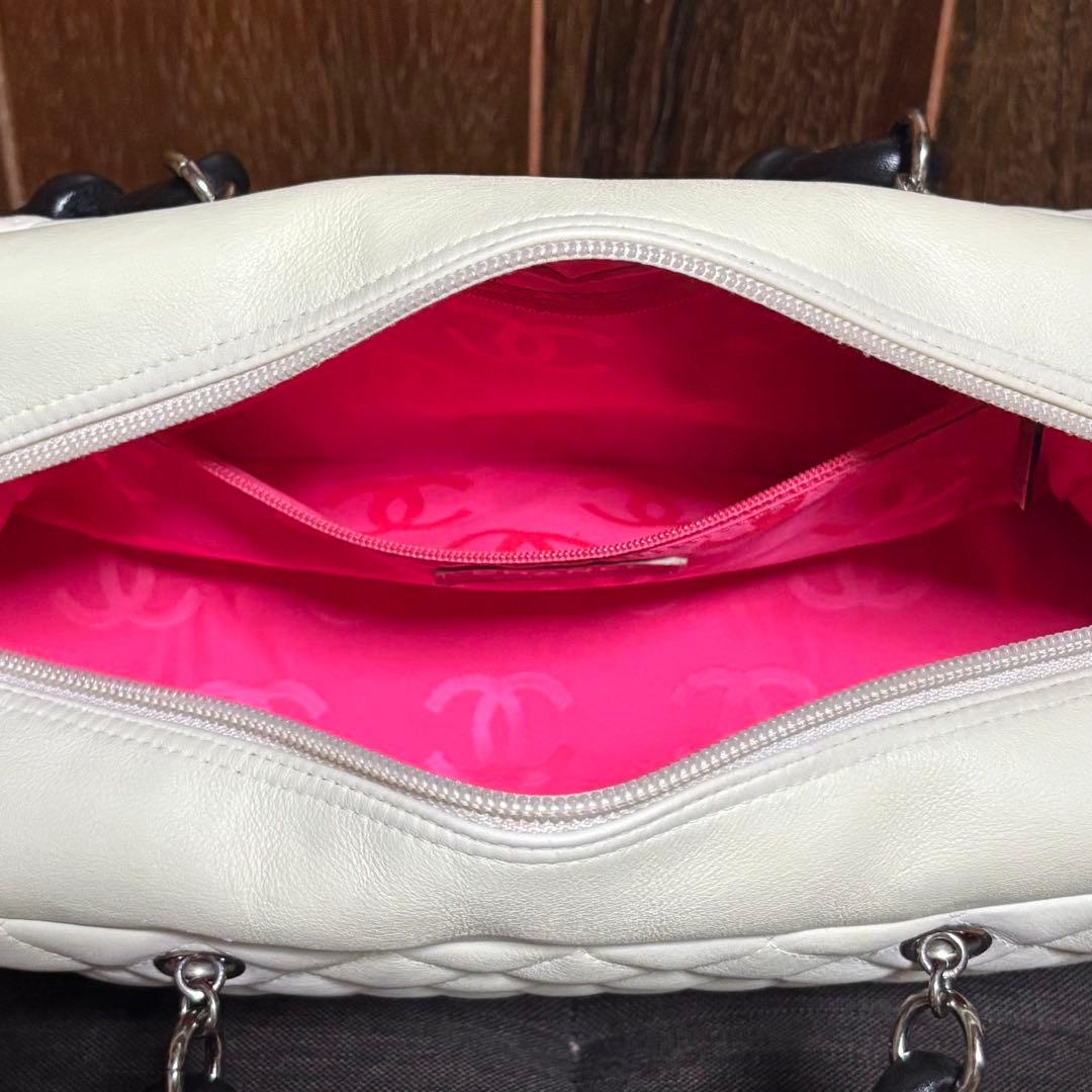 【専用】CHANEL シャネル カンボン ボーリング バッグ ホワイト【美品】