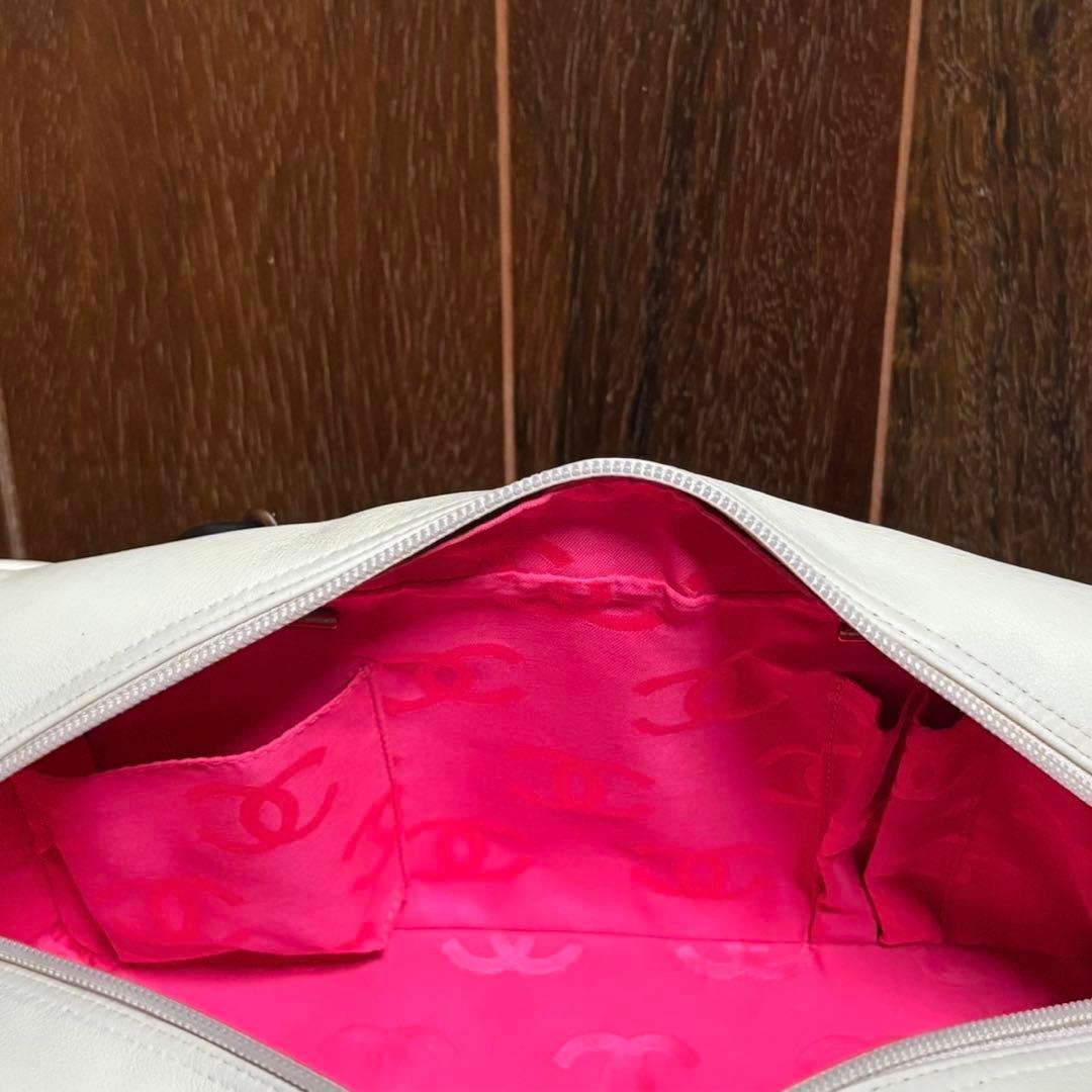 【専用】CHANEL シャネル カンボン ボーリング バッグ ホワイト【美品】