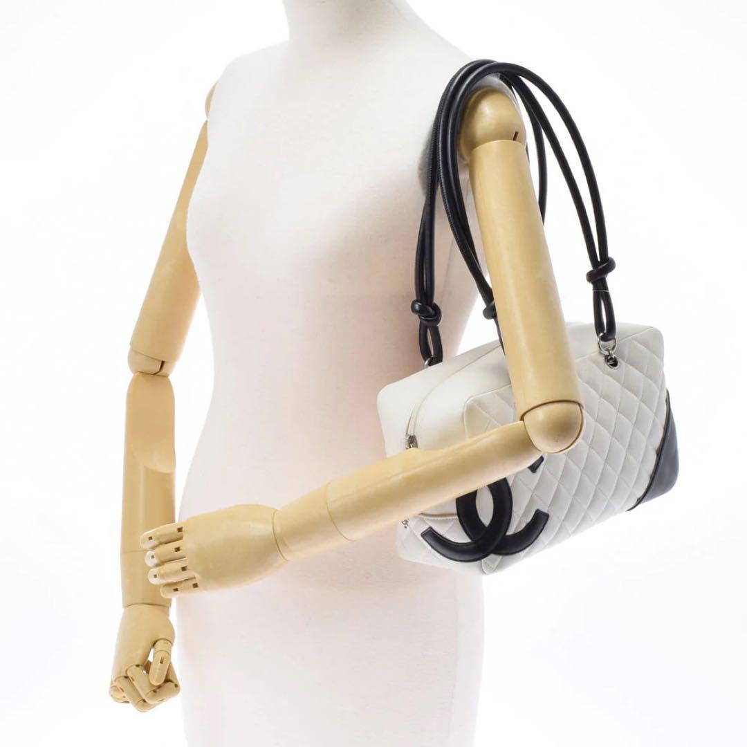 【専用】CHANEL シャネル カンボン ボーリング バッグ ホワイト【美品】