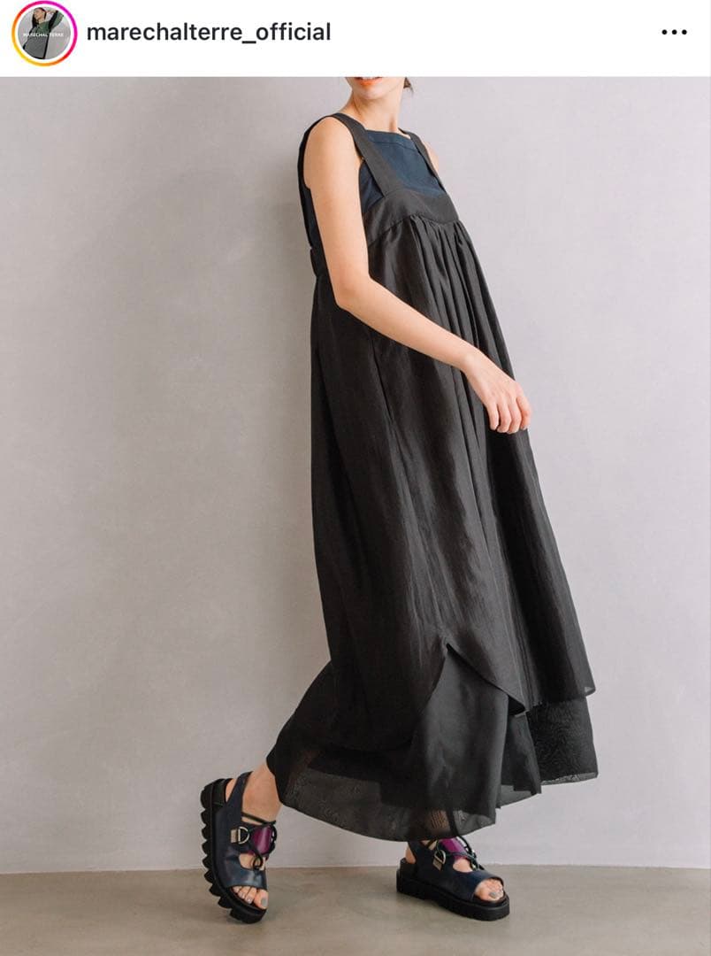 MARECHAL TERRE マルシャル テル　サロペット　黒　ブラック