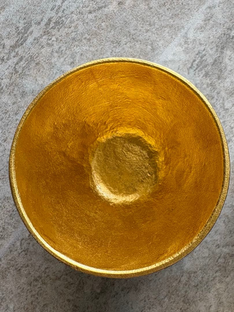 能作 錫（すず）製 お猪口 ぐい飲み シルバー 2個と金箔2個　本体のみ