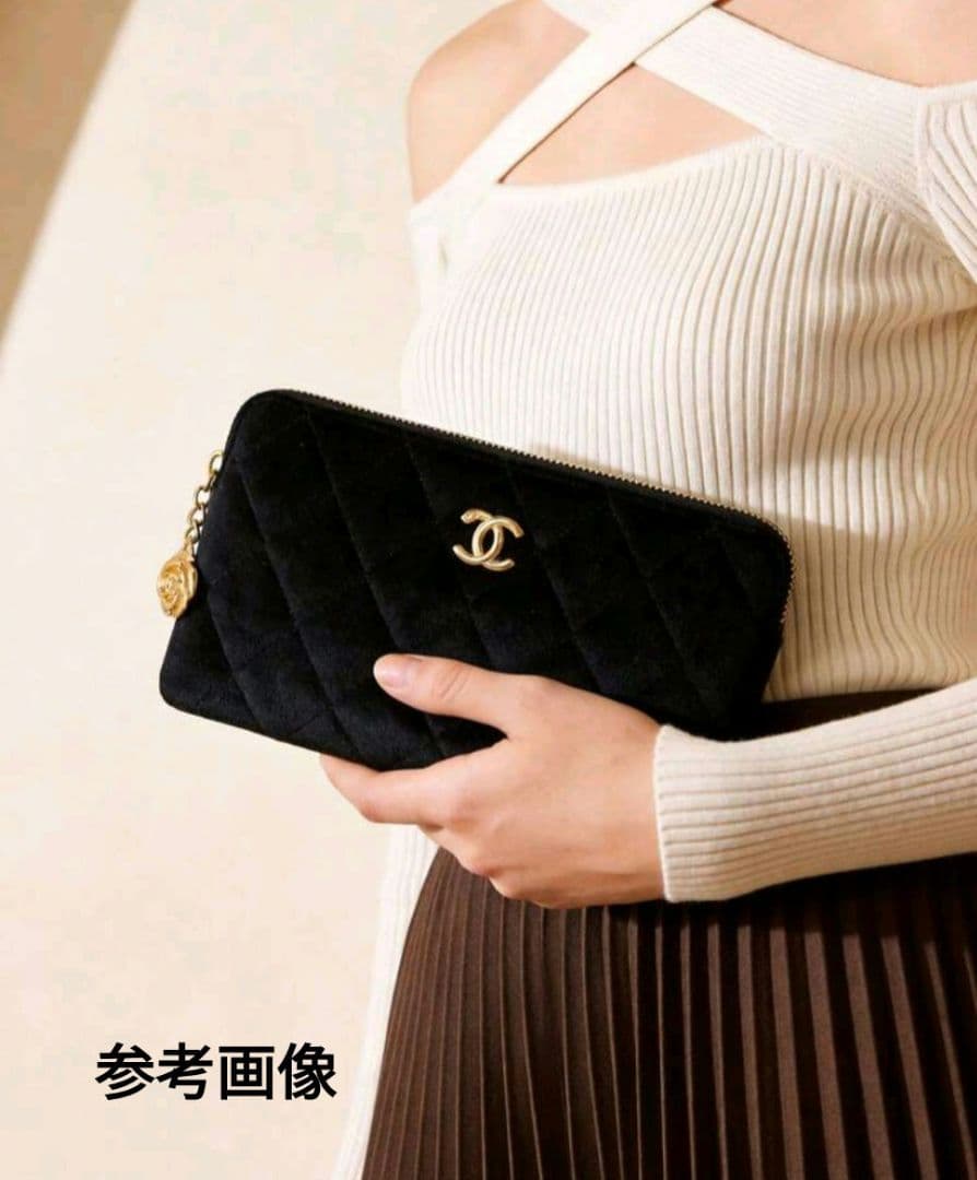 新品最安値！CHANEL ノベルティ メイクアップポーチ ベルベット 黒