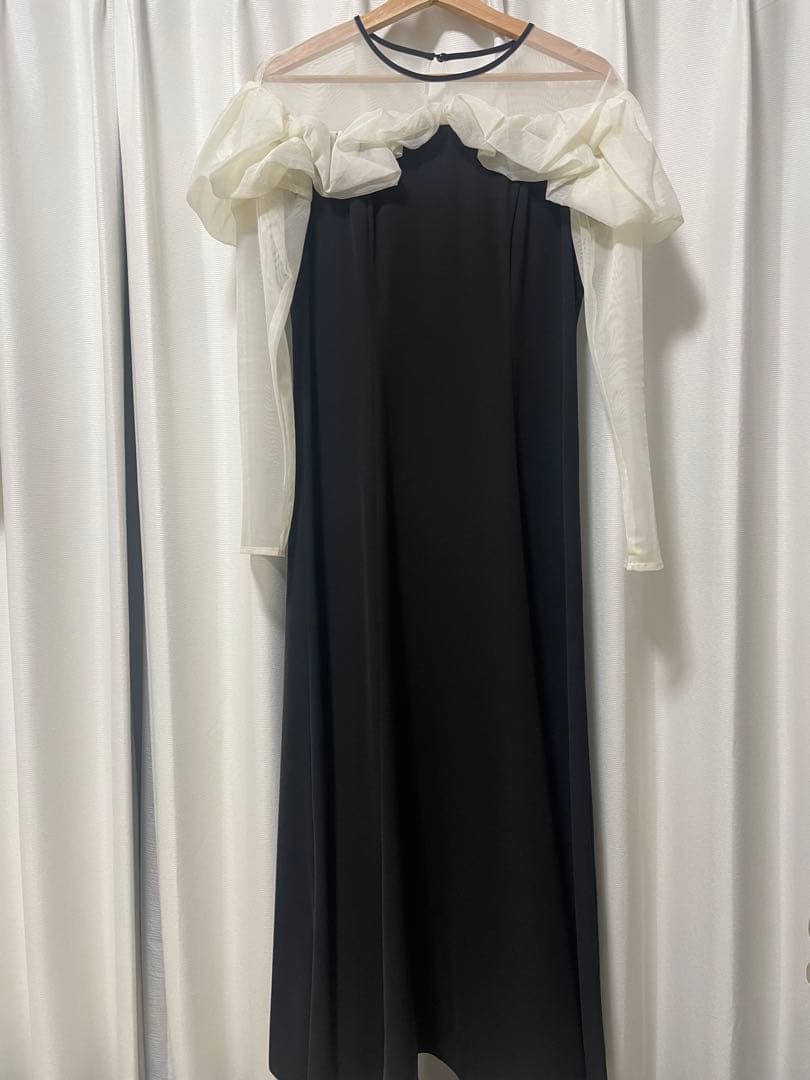 ANDRESD frills flare dress ドレス　ブラック