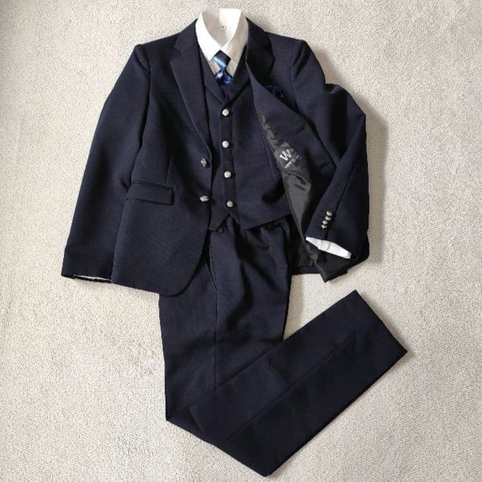 ワンダーファクトリー ベスト付 フォーマルスーツ　6点セット 160 卒業式