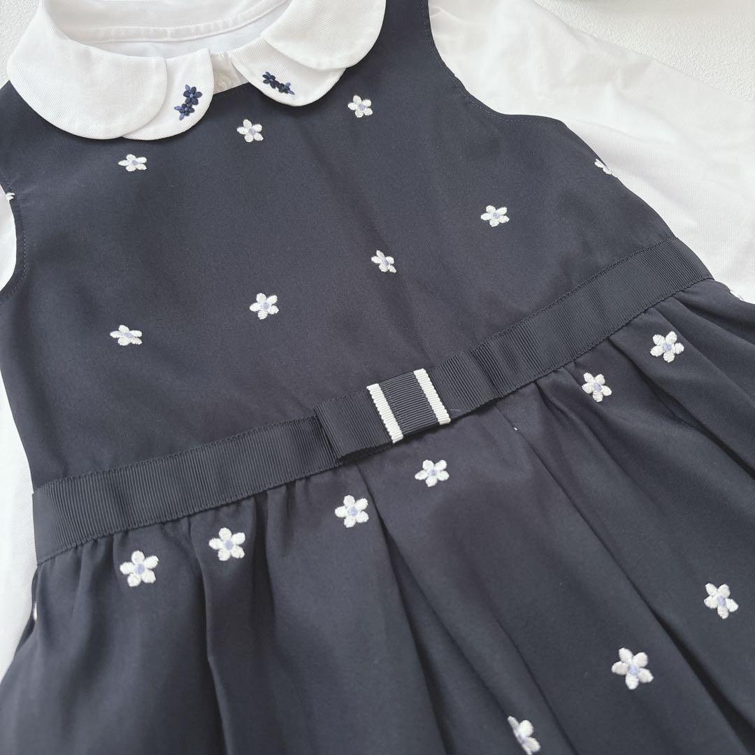 美品♡組曲 120 フォーマル 3点セット ワンピース スーツ 花柄