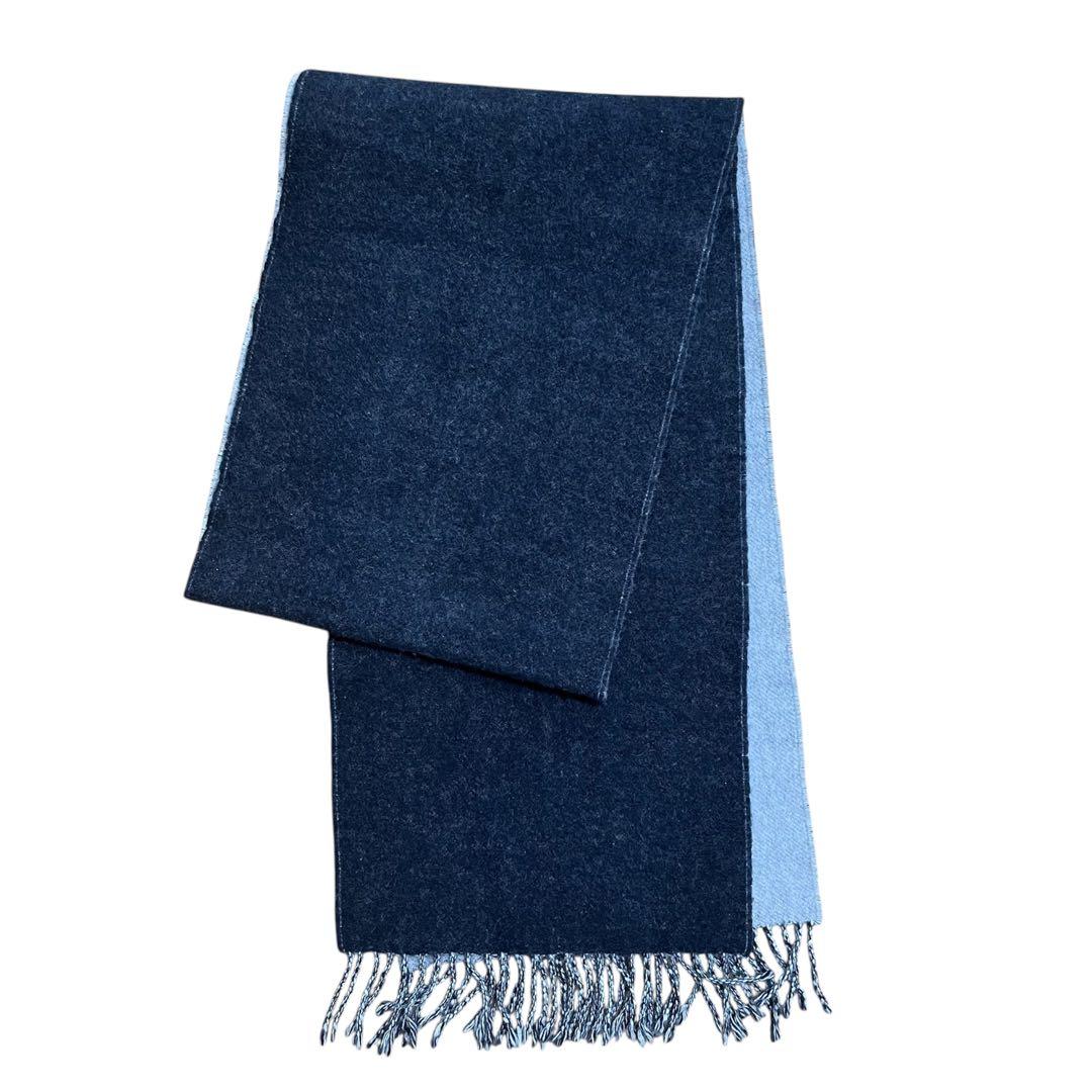 美品 LOEWE バイカラー スカーフ ウール&カシミヤ マフラー