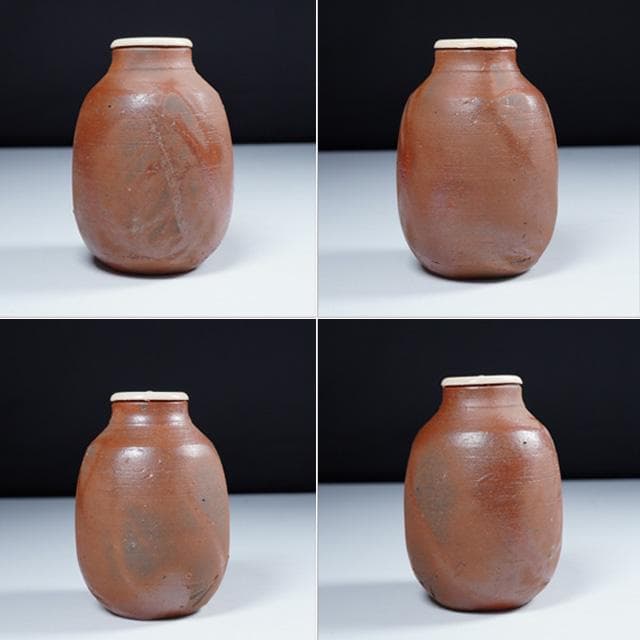 藤原雄　備前緋襷茶入　共箱　仕覆付　人間国宝　茶道具　濃茶