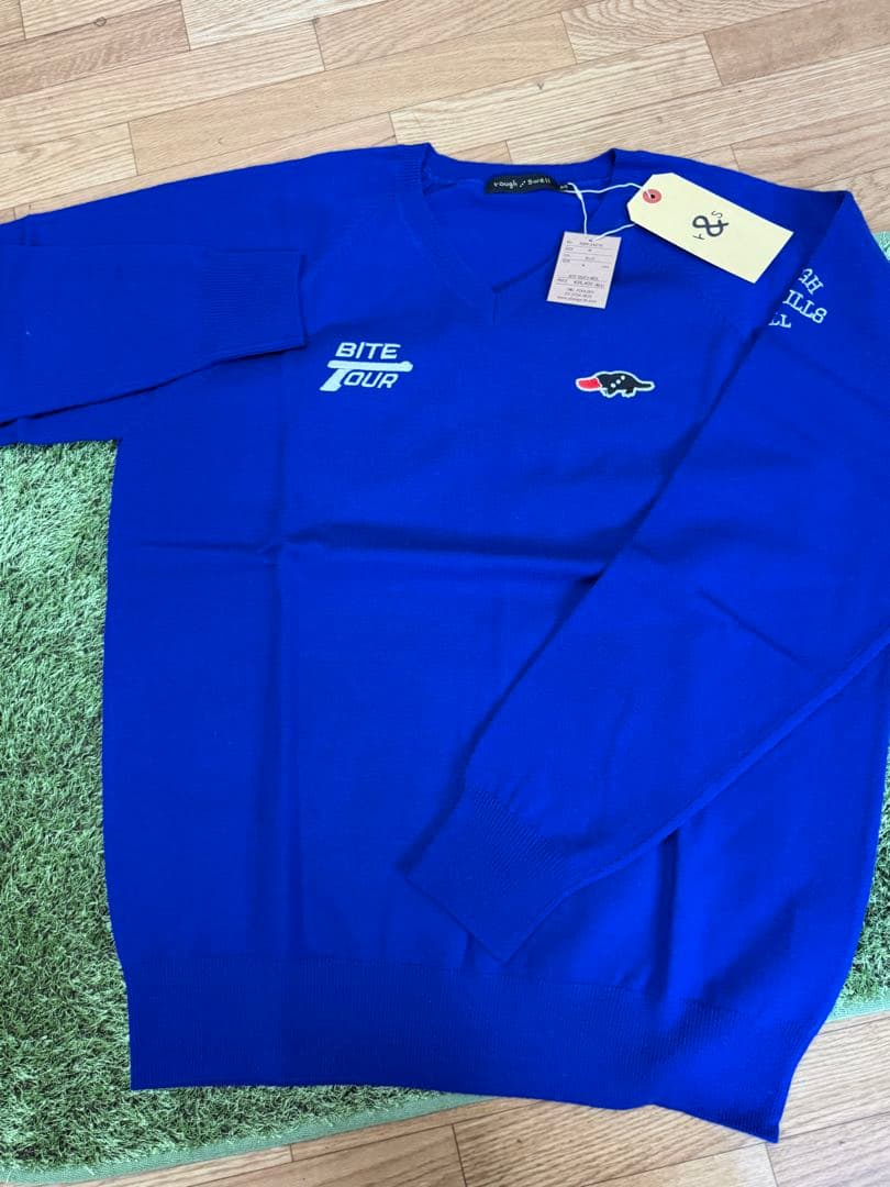 新品正規品ROUGH&SWELL/M】高品質ウール100%Vネックニットセーター