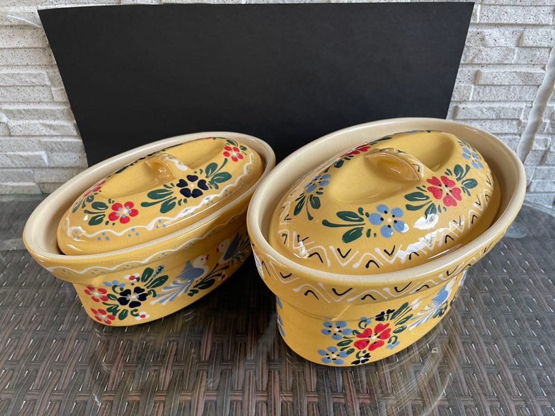 【レア美品】フランス　アルザス陶器　スフレンハイム焼き★テリーヌ 2個セット