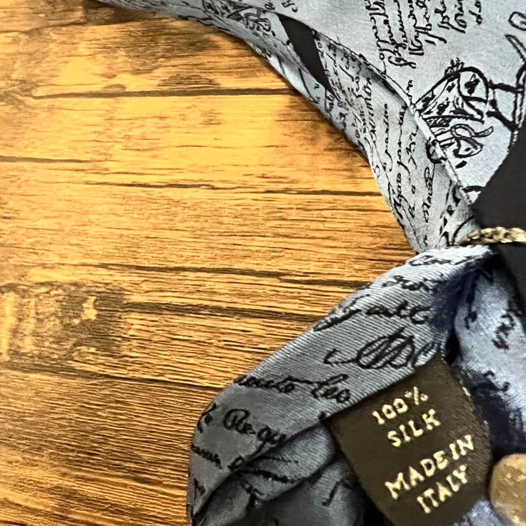 【美品】BERLUTI ベルルッティ カリグラフィ ネクタイ ブルー