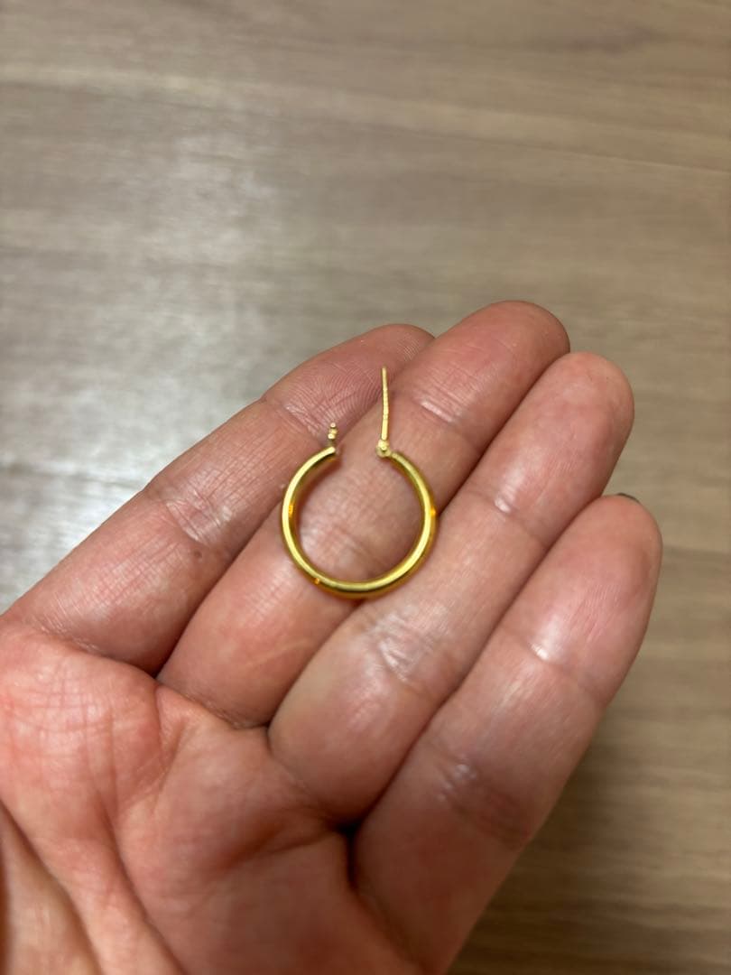 ゴールドフープピアス(片耳用)18金