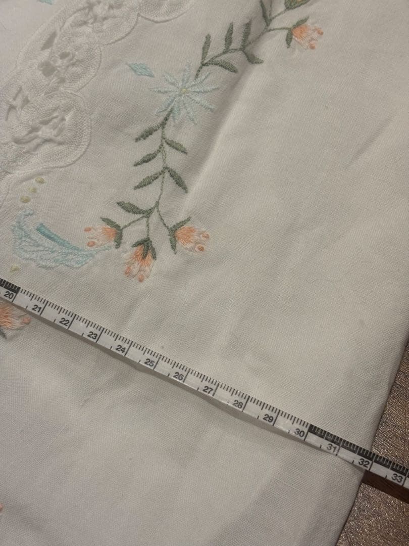 【arさま専用】刺繍入り ホワイト ワイドパンツ リメイク ビンテージレース