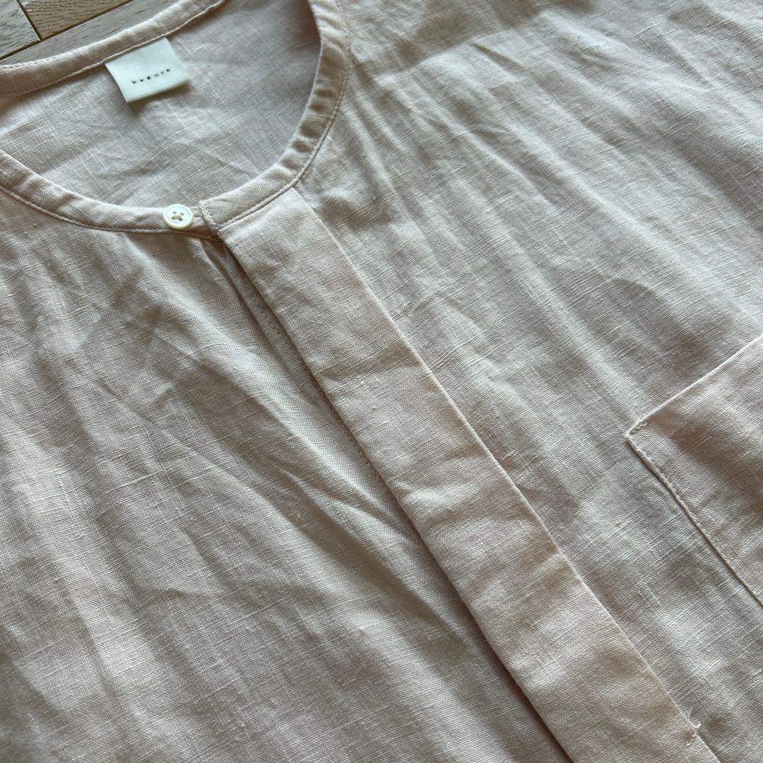 かぐれ リネンチュニックシャツ ピンク アーバンリサーチドアーズ リネン 麻