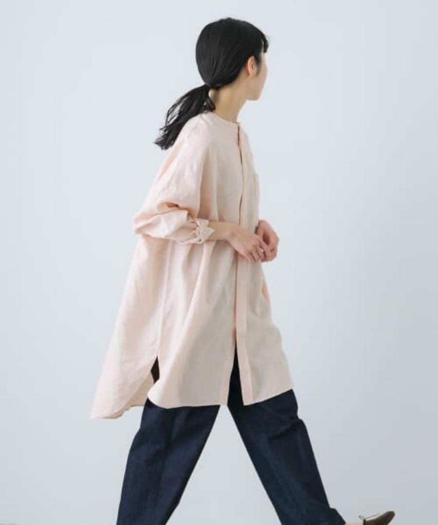 かぐれ リネンチュニックシャツ ピンク アーバンリサーチドアーズ リネン 麻