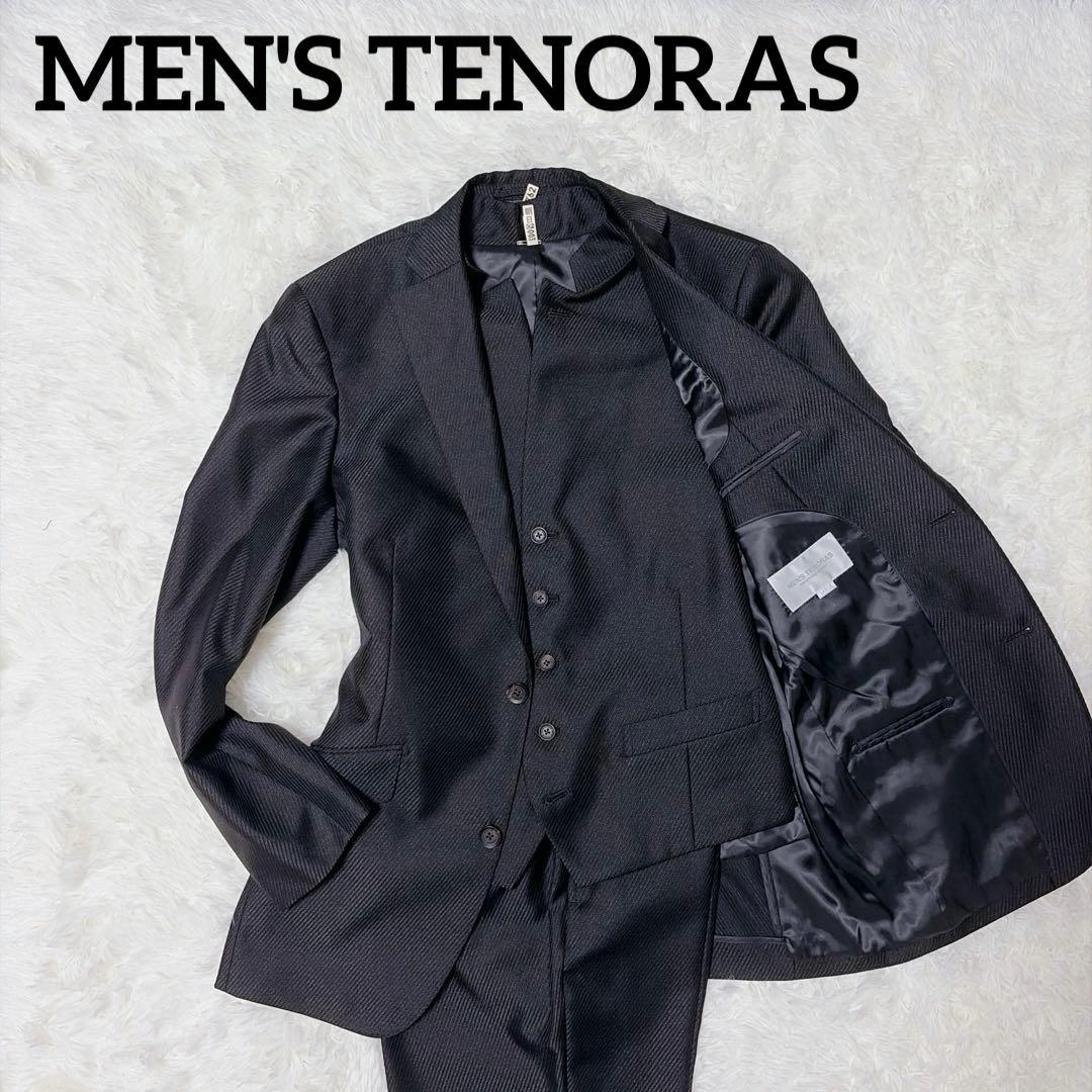 超希少！美品！マオカラー⭐︎メンズティノラス 3ピーススーツ 黒 Lサイズ