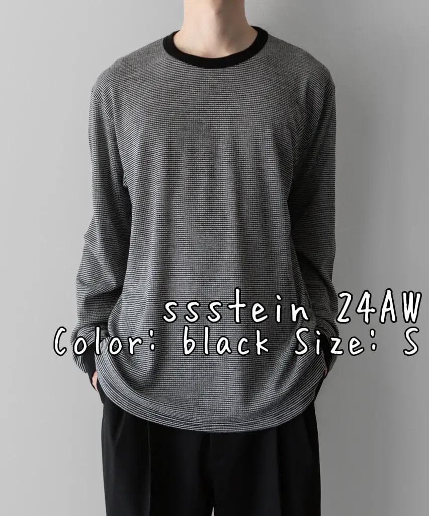 トップス Striped Wool Oversized Long Sleeve Tee S