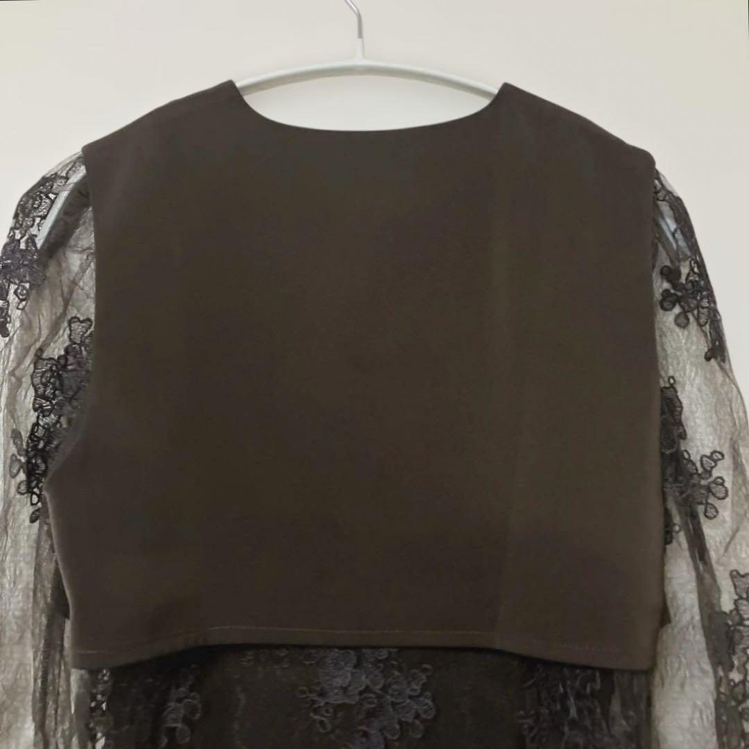 人気　ニアナ　マルチレイヤードセットドレス ブラウン　M