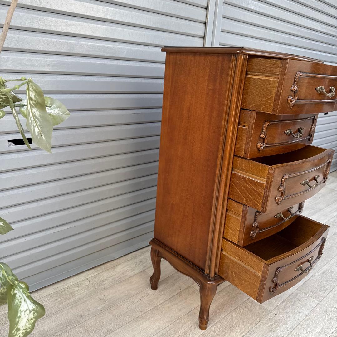 イタリア製 猫脚 5段チェスト 高級家具