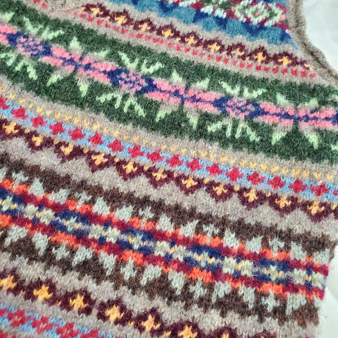 ポロラルフローレン ウールニットベスト Vネック フェアアイル柄