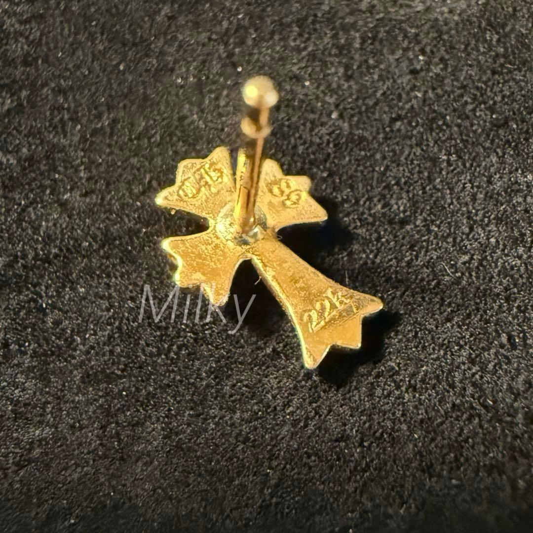 ハイ　【正規店購入】クロムハーツ CHクロスベビーファットスタッドピアス