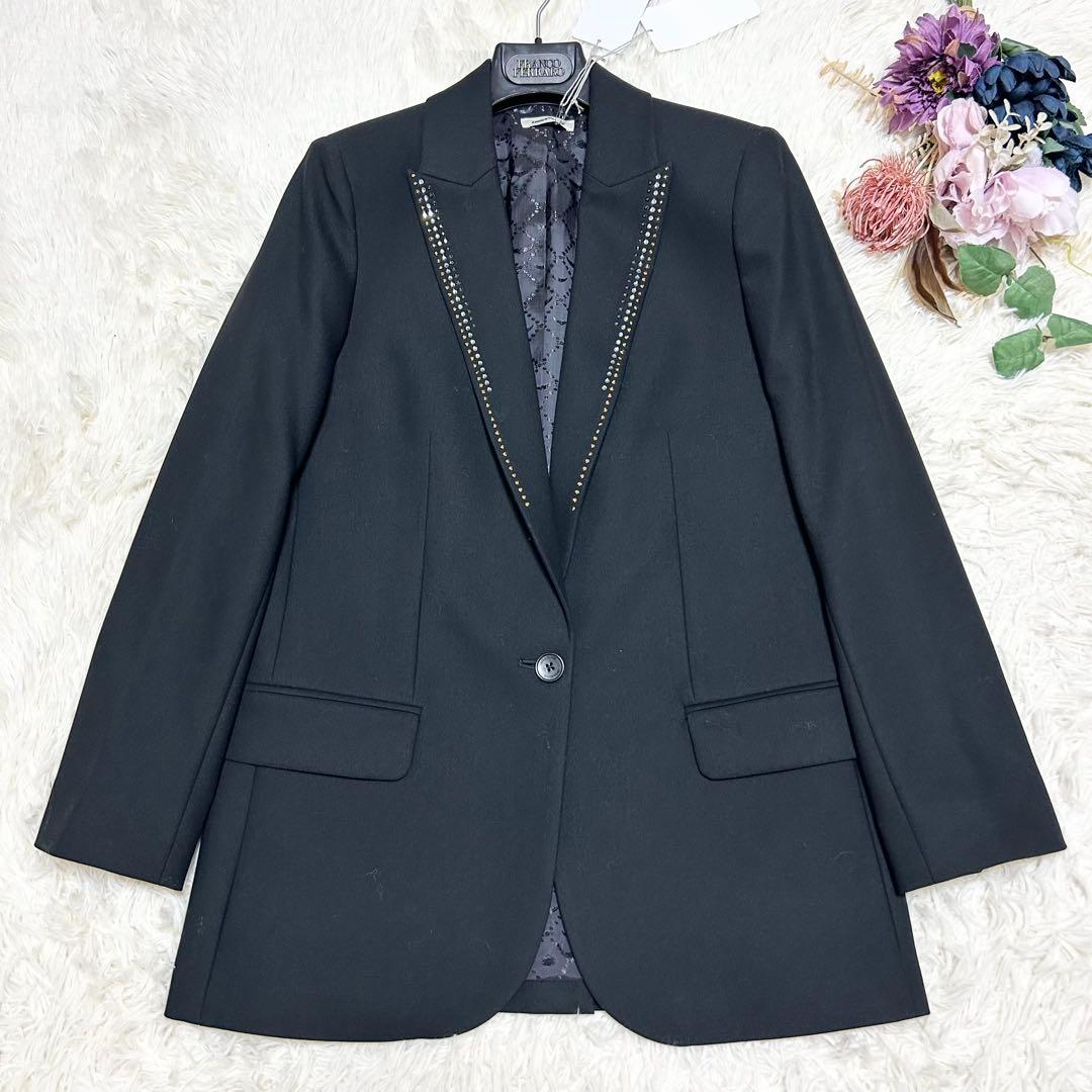 ザディグエヴォルテール ラインストーン付きテーラードジャケット 1B ブラック