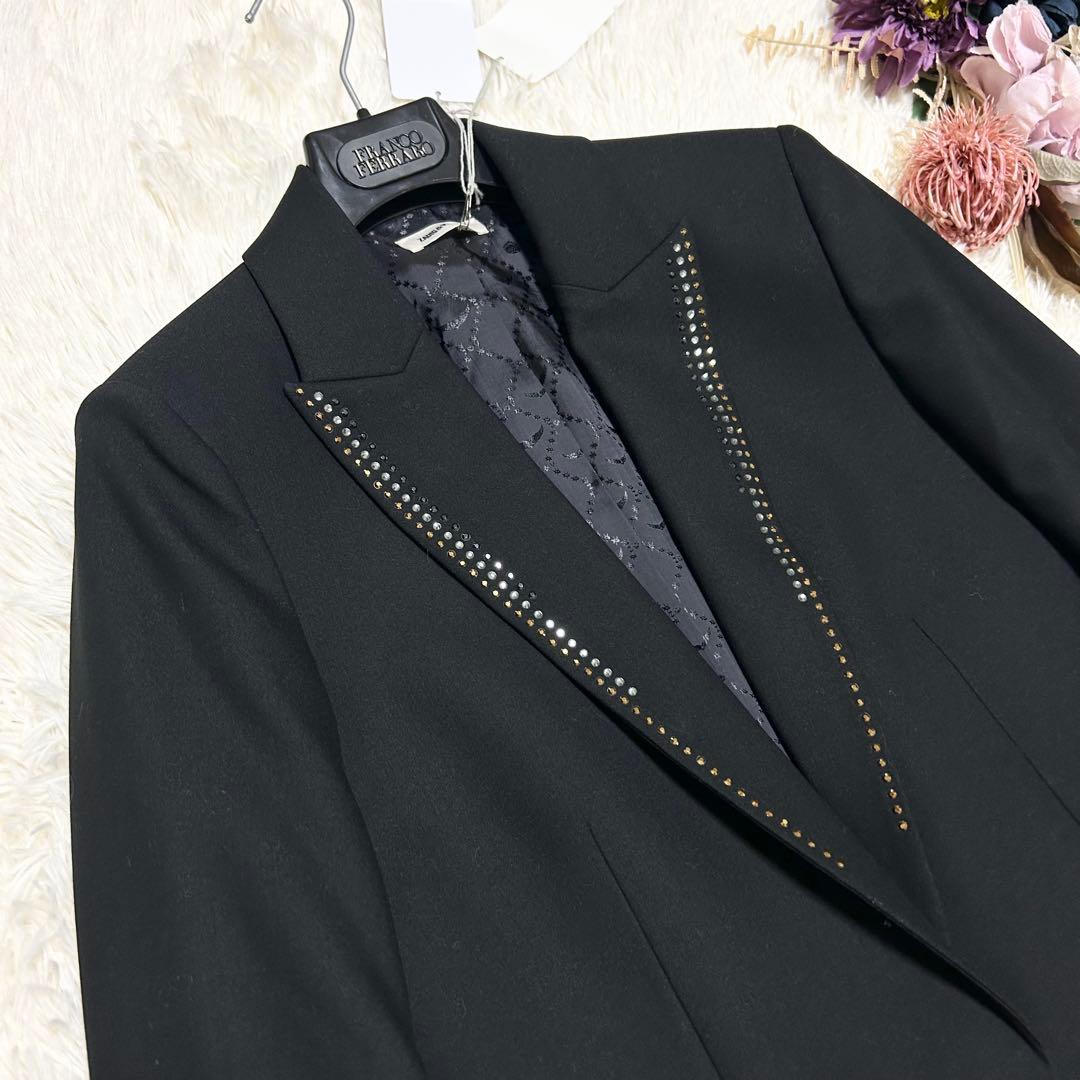 ザディグエヴォルテール ラインストーン付きテーラードジャケット 1B ブラック
