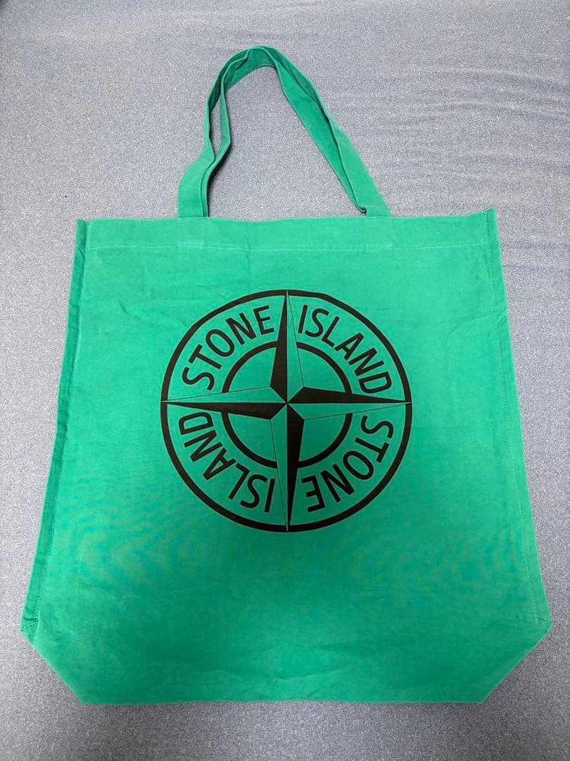 STONE  トートバッグ グリーン　刺繍ロゴ