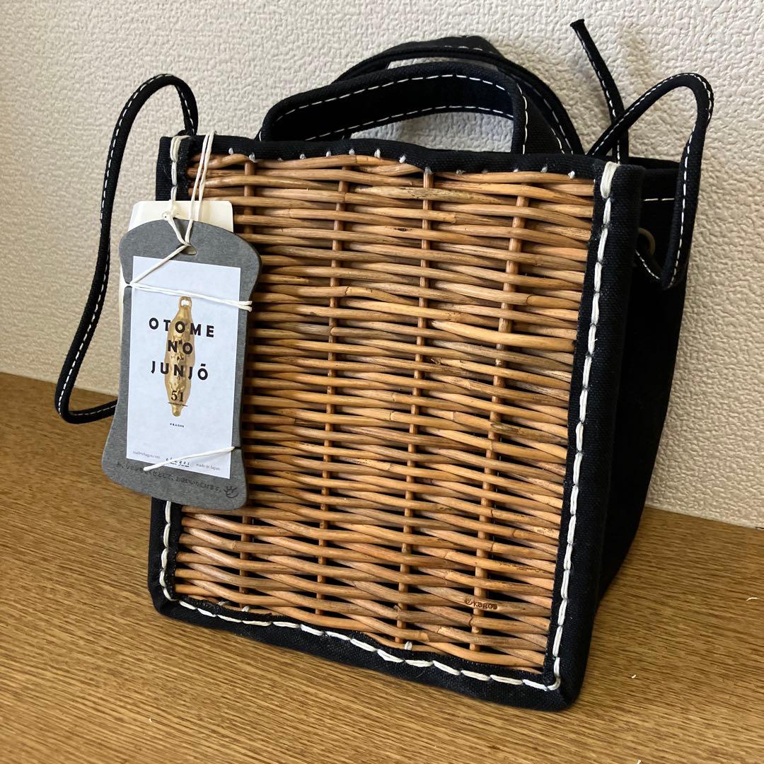 ももぴよページ ebagos かご袋ショルダー防水キャンバス×紅籐